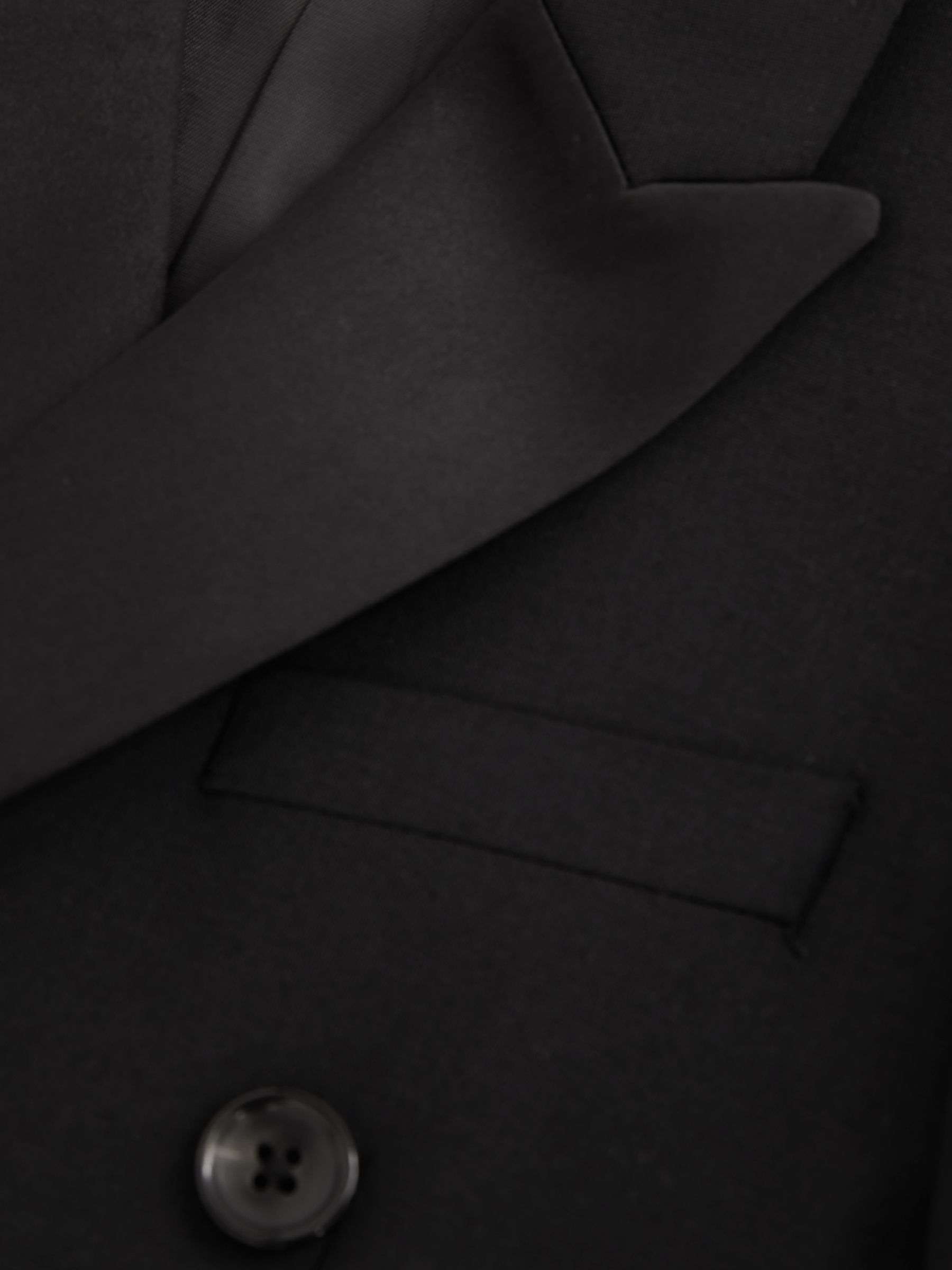 Double-Breasted Tuxedo Blazer Wool-Blend in Black