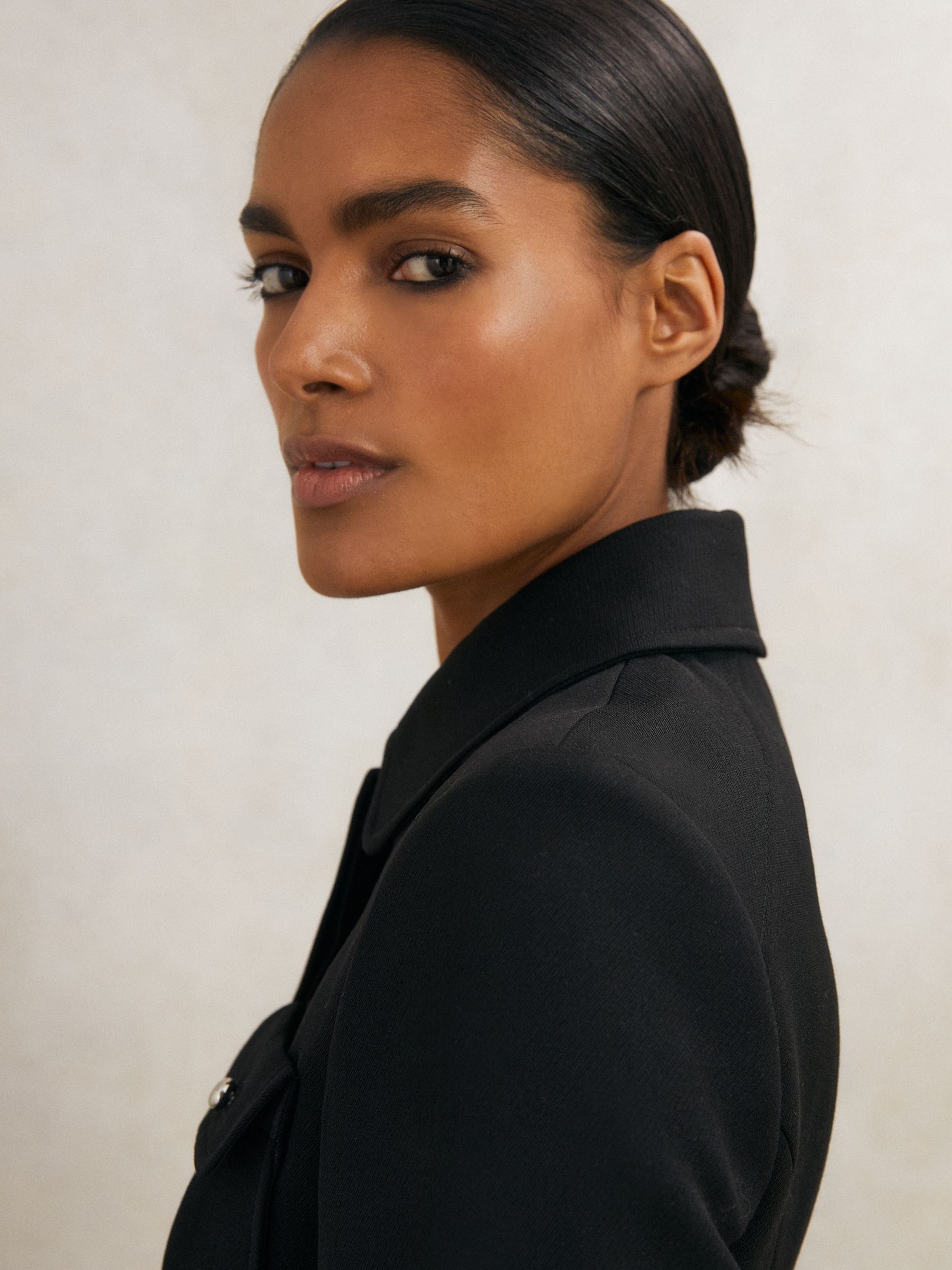 Atelier Wool Belted Jacket in Black