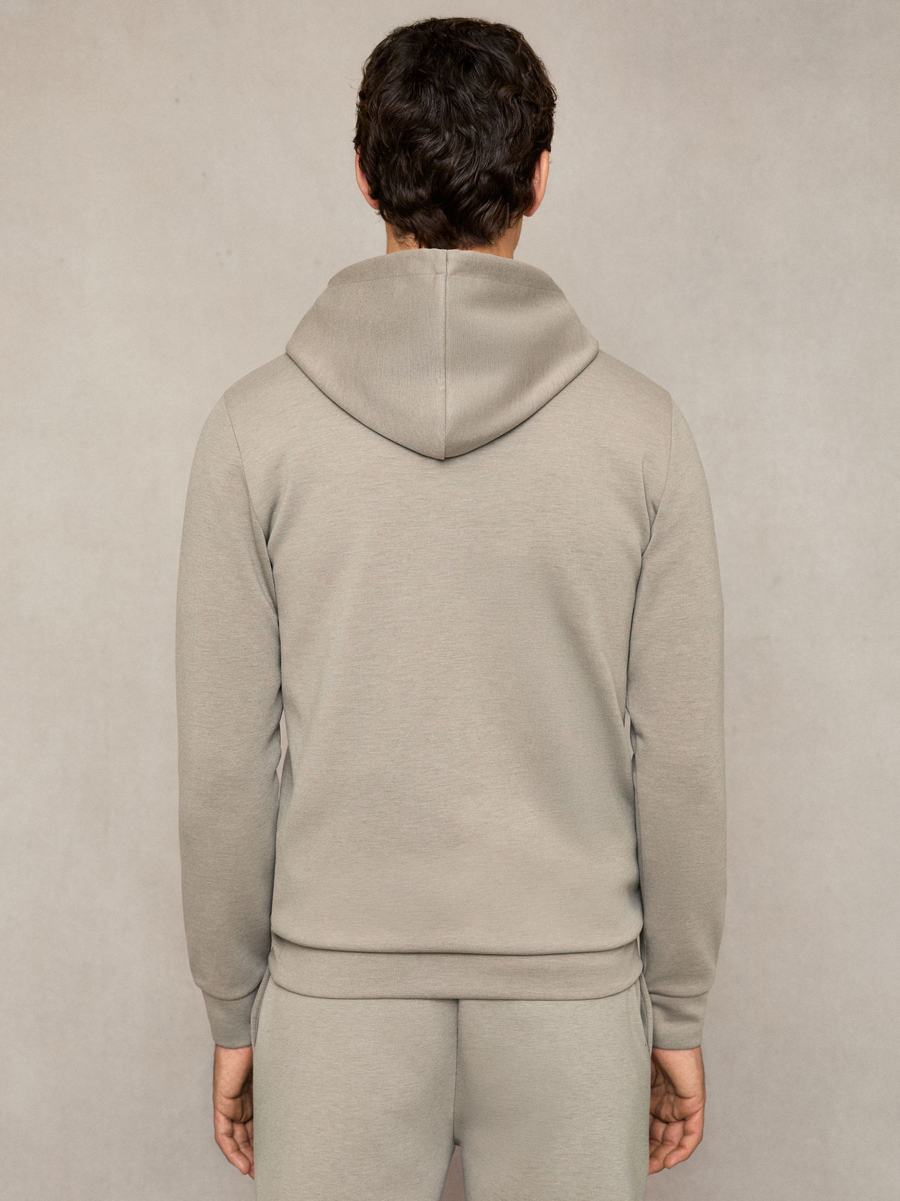 Interlock Jersey Drawstring Hoodie in Taupe
