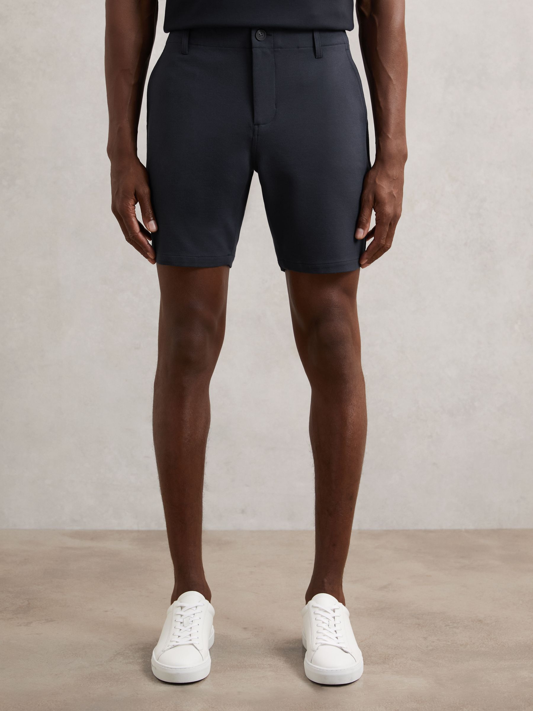 Paige Slim-Fit Stretch Shorts in Moon Shadow Blue