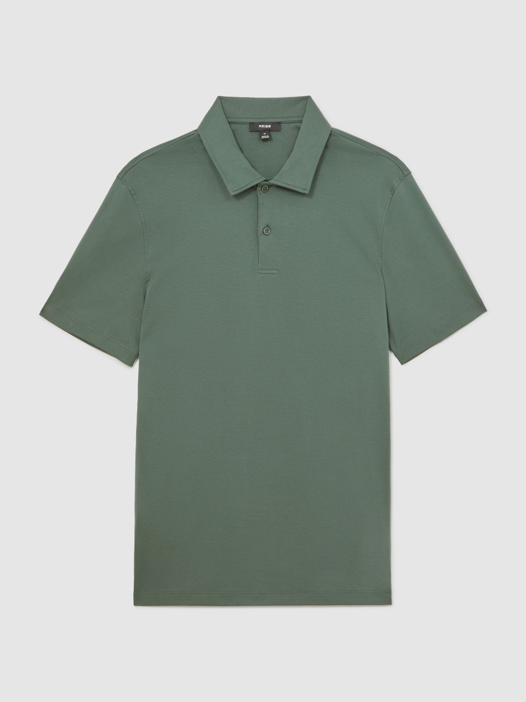Air-Water Cotton Polo Shirt in Kale Green