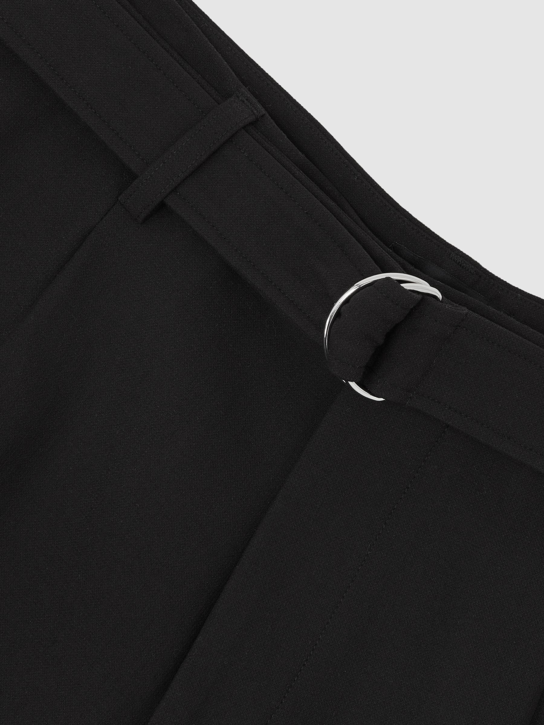 Monogram Relaxed-Fit Belted Trousers in Black