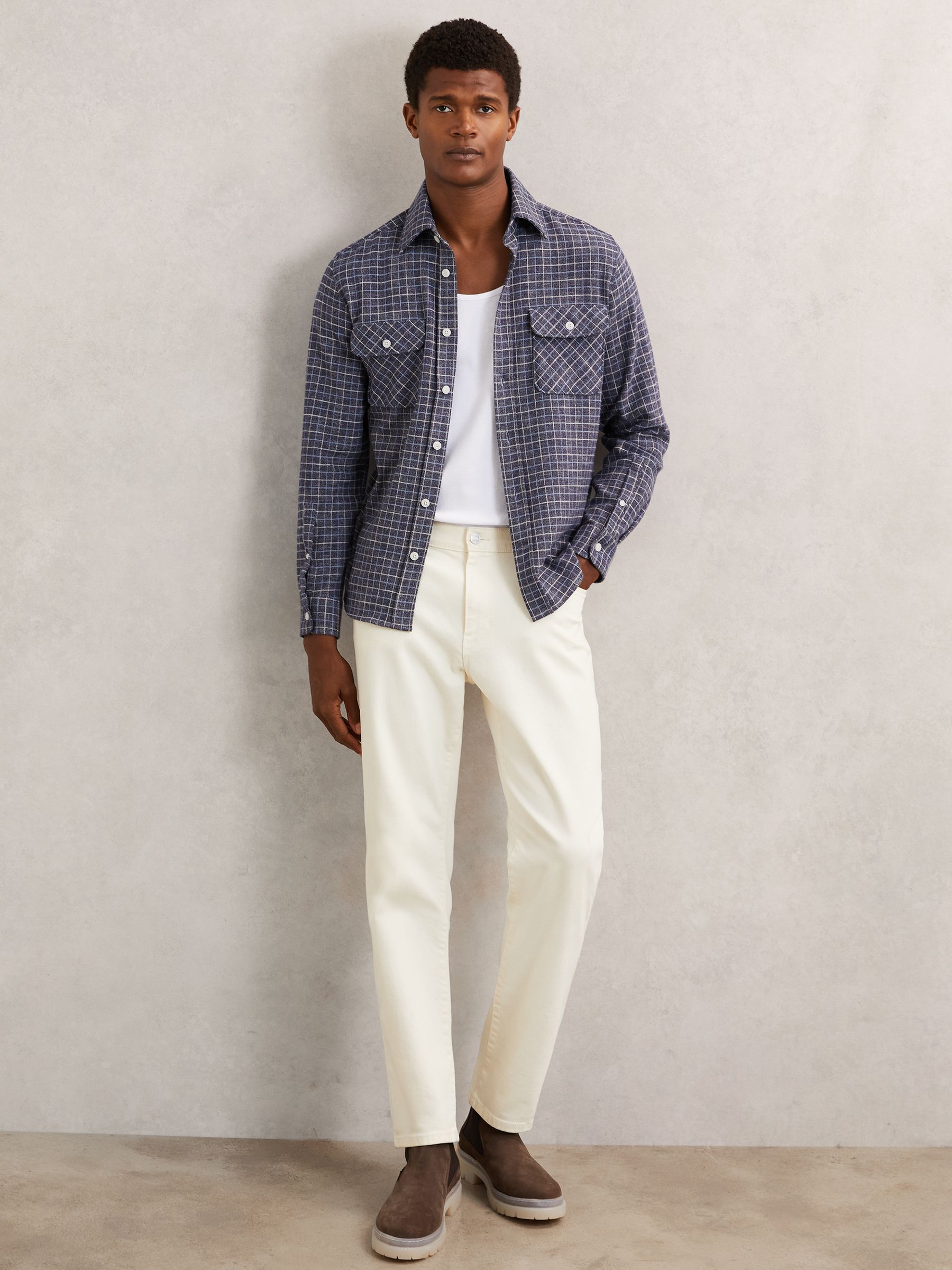 Stretch-Cotton Ribbed Vest in White