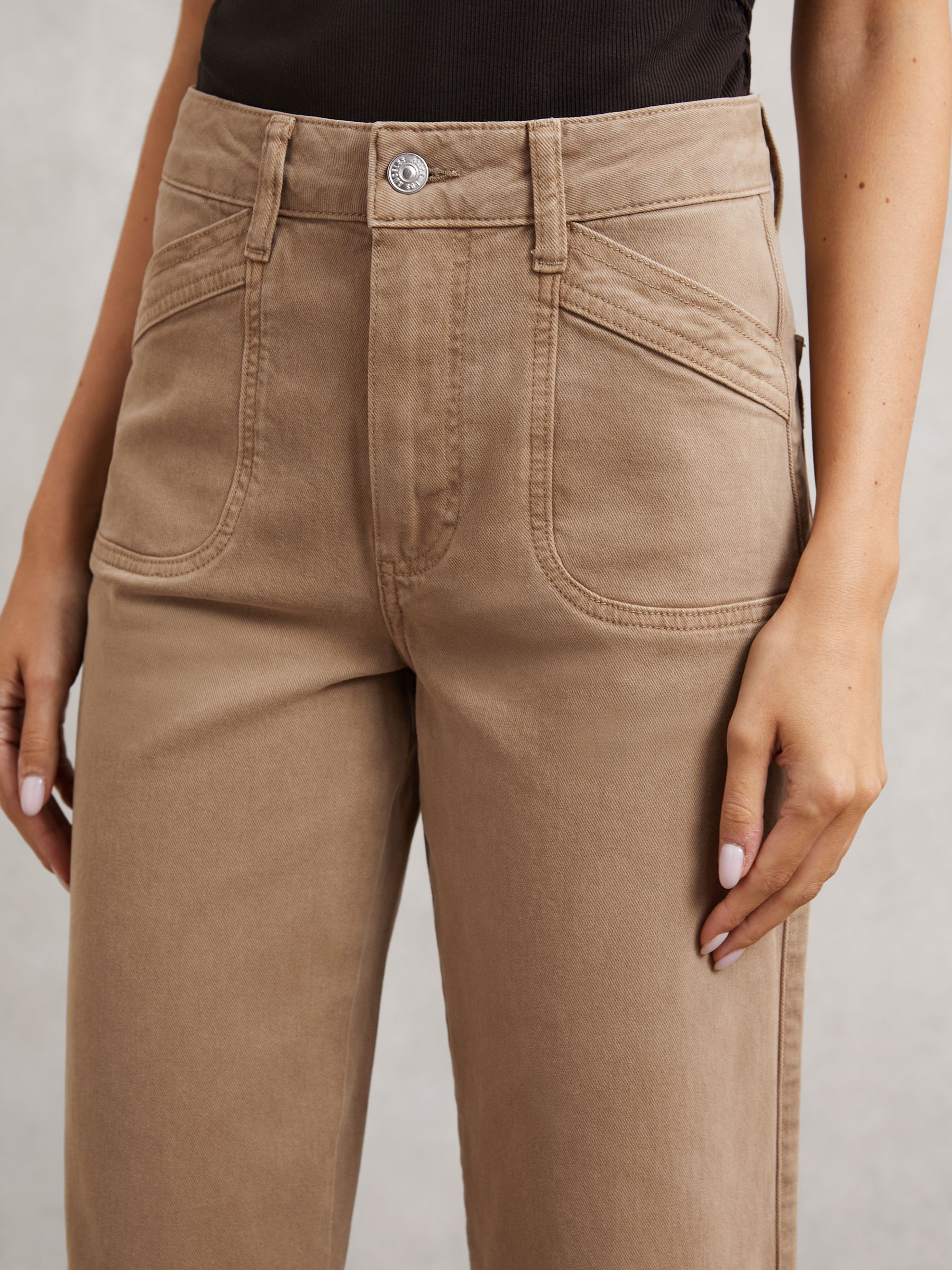 Paige Anessa Curved Jeans in Light Brown