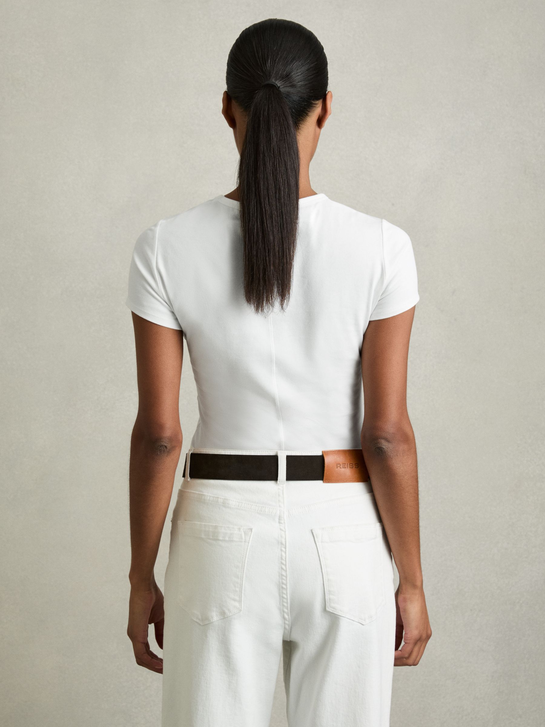 Stretch-Cotton Crew-Neck T-Shirt in White