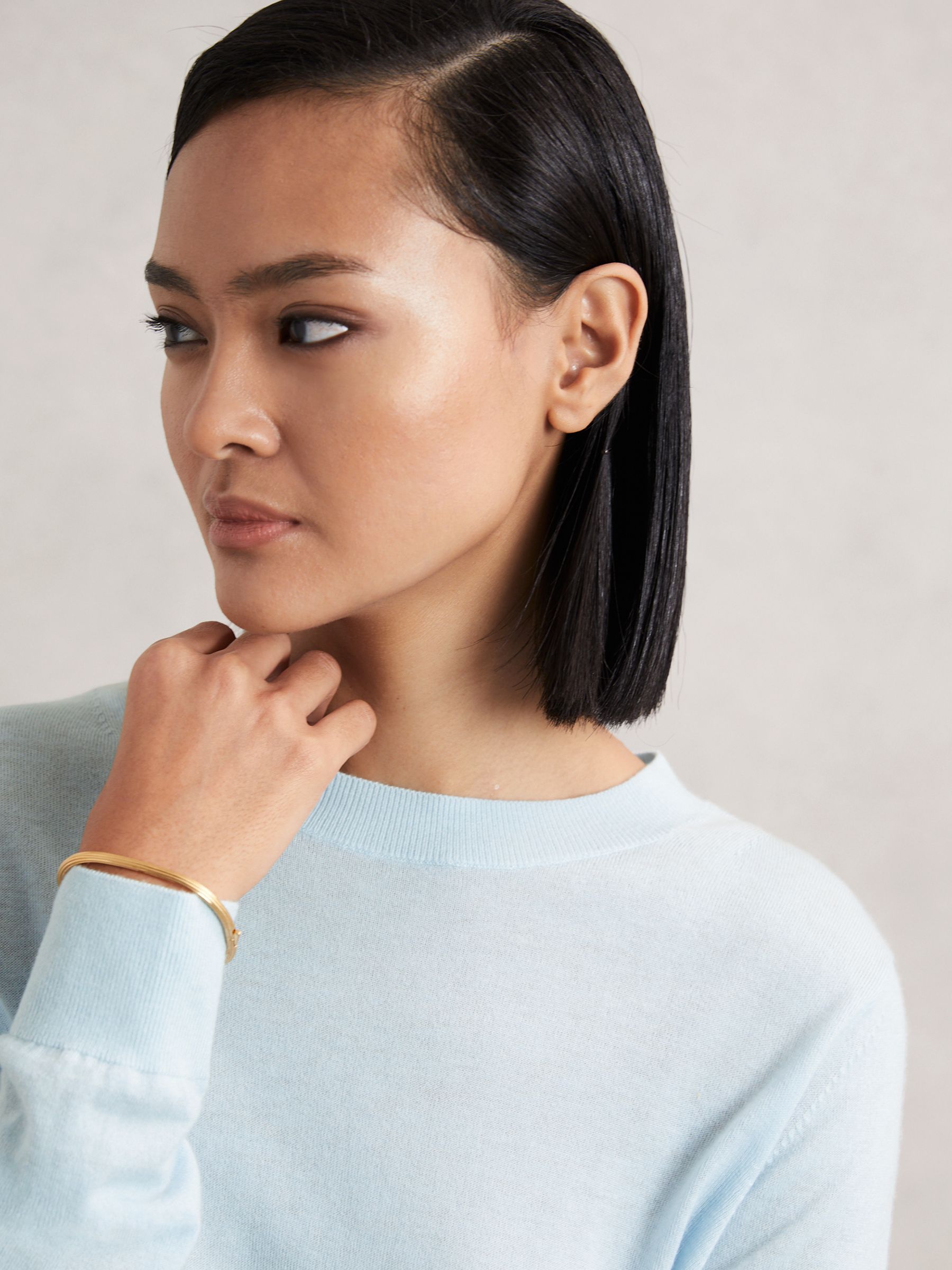 Merino Wool Crew-Neck Jumper in Green