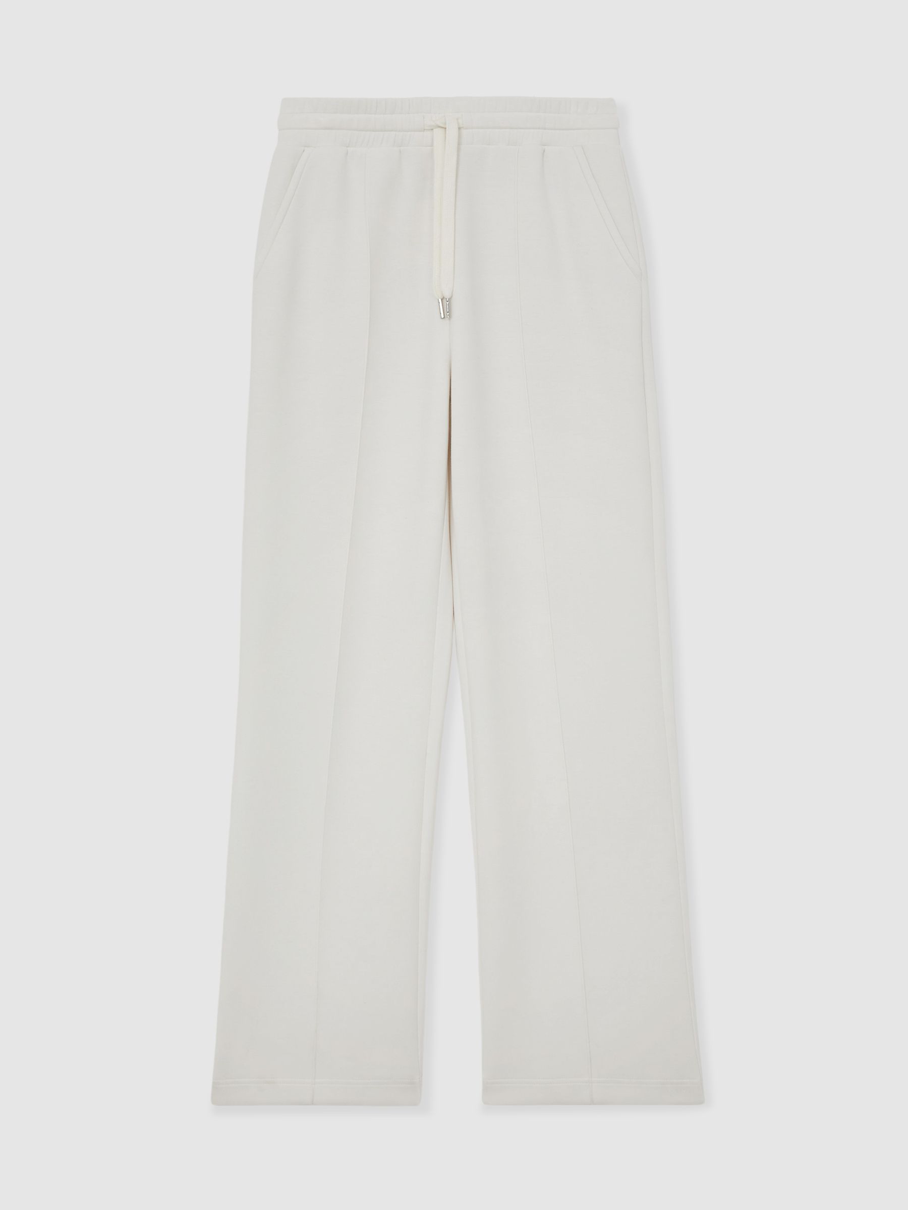 Petite Modal-Blend Interlock Wide-Leg Joggers in Ivory