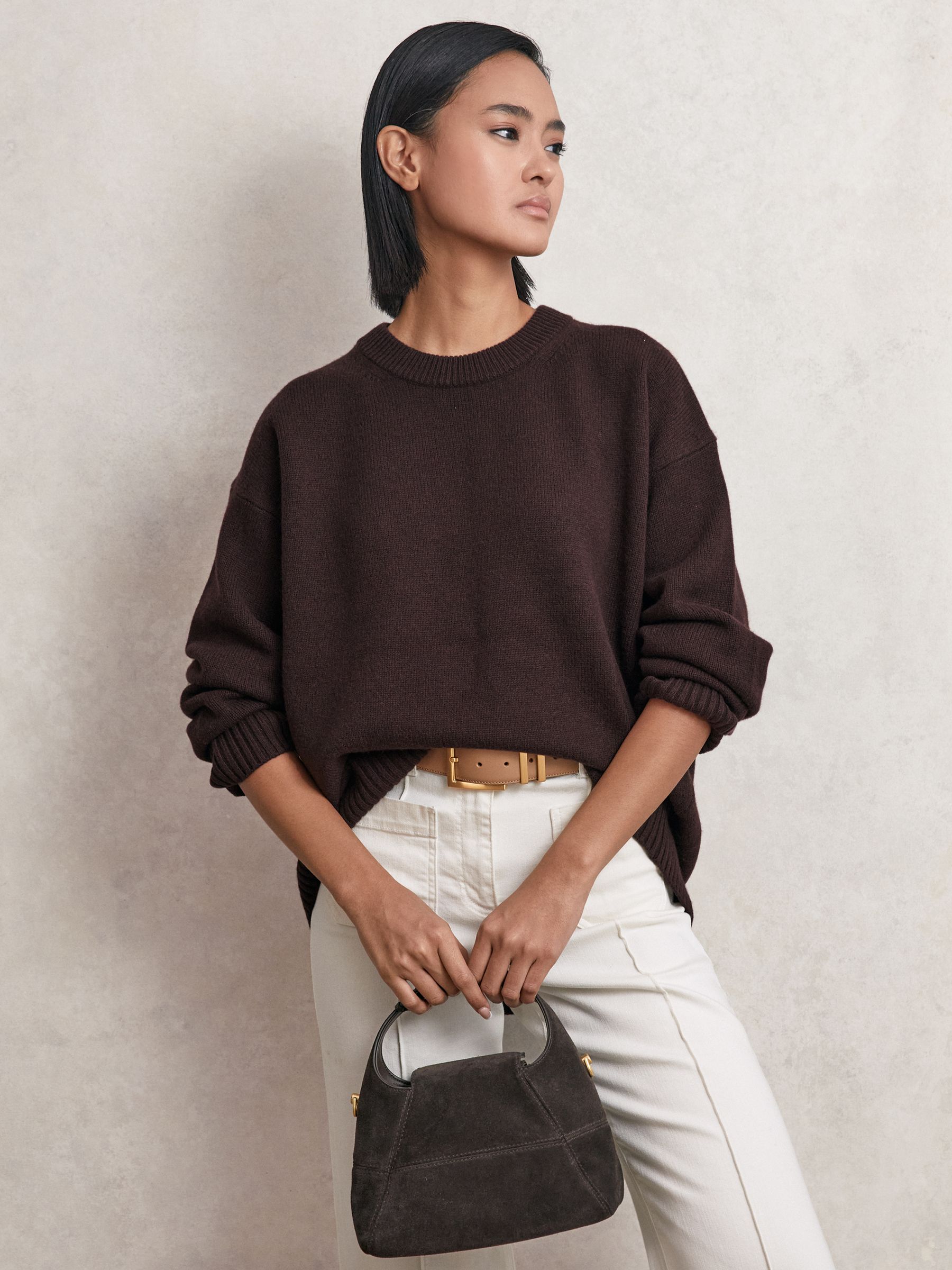 Wool-Cashmere Crew-Neck Jumper in Cream
