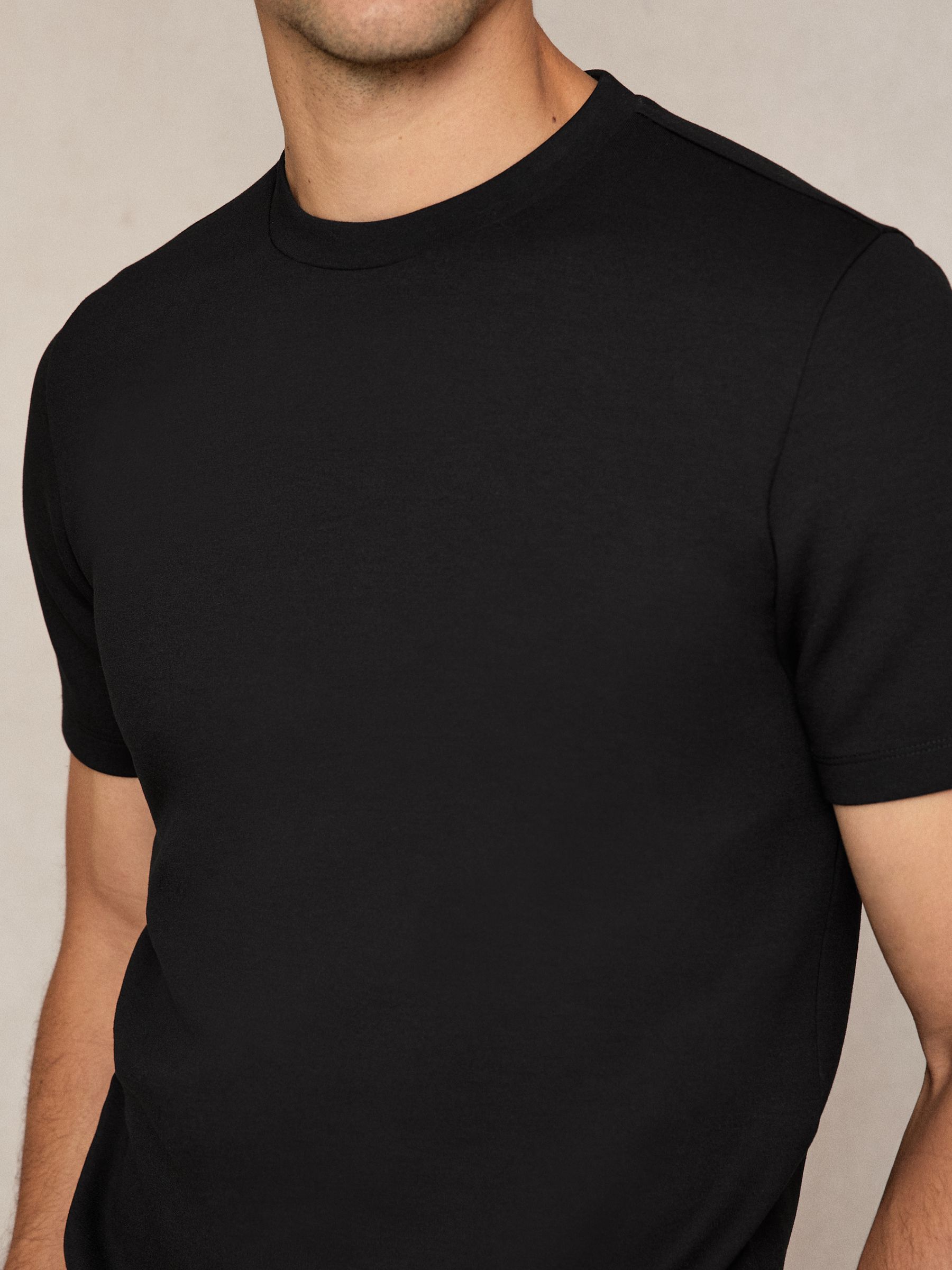 Premium Interlock Crew-Neck T-Shirt in Black