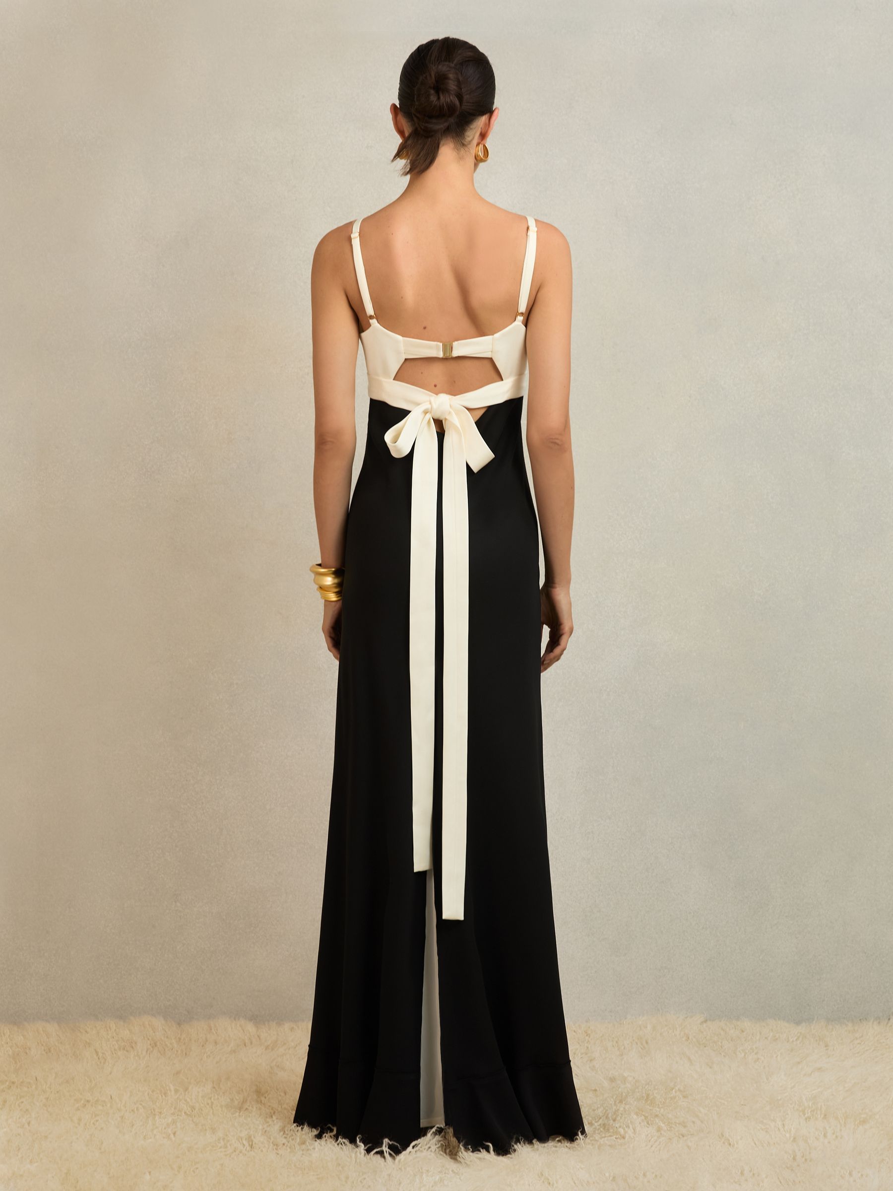 Atelier Colour-Block Maxi Dress in Black