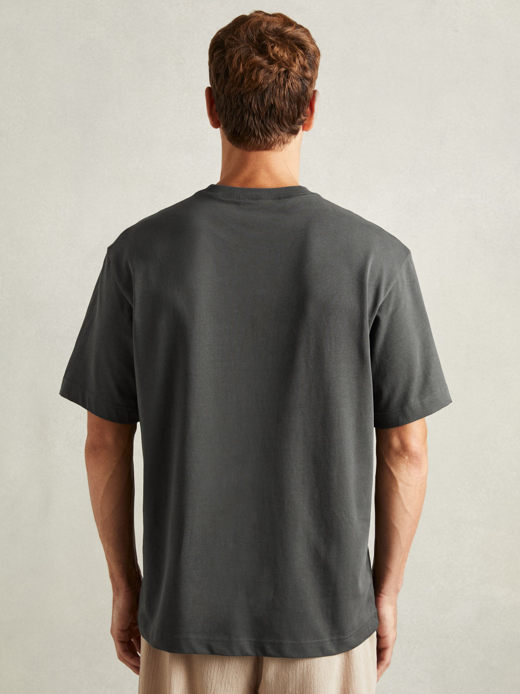 Cotton Garment-Dyed Oversized T-Shirt in Washed Black