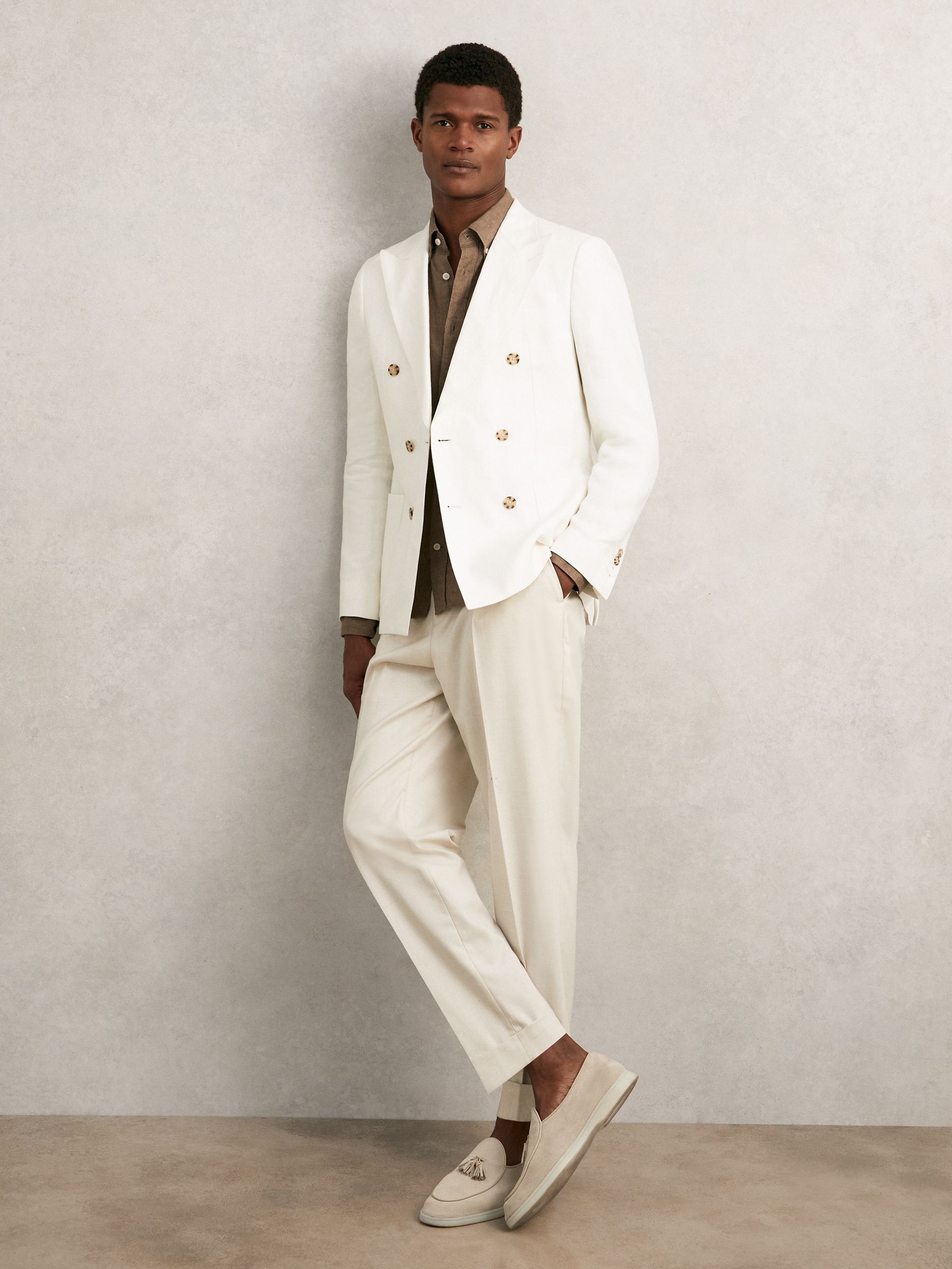 Suede Tassel Loafers in Light Stone