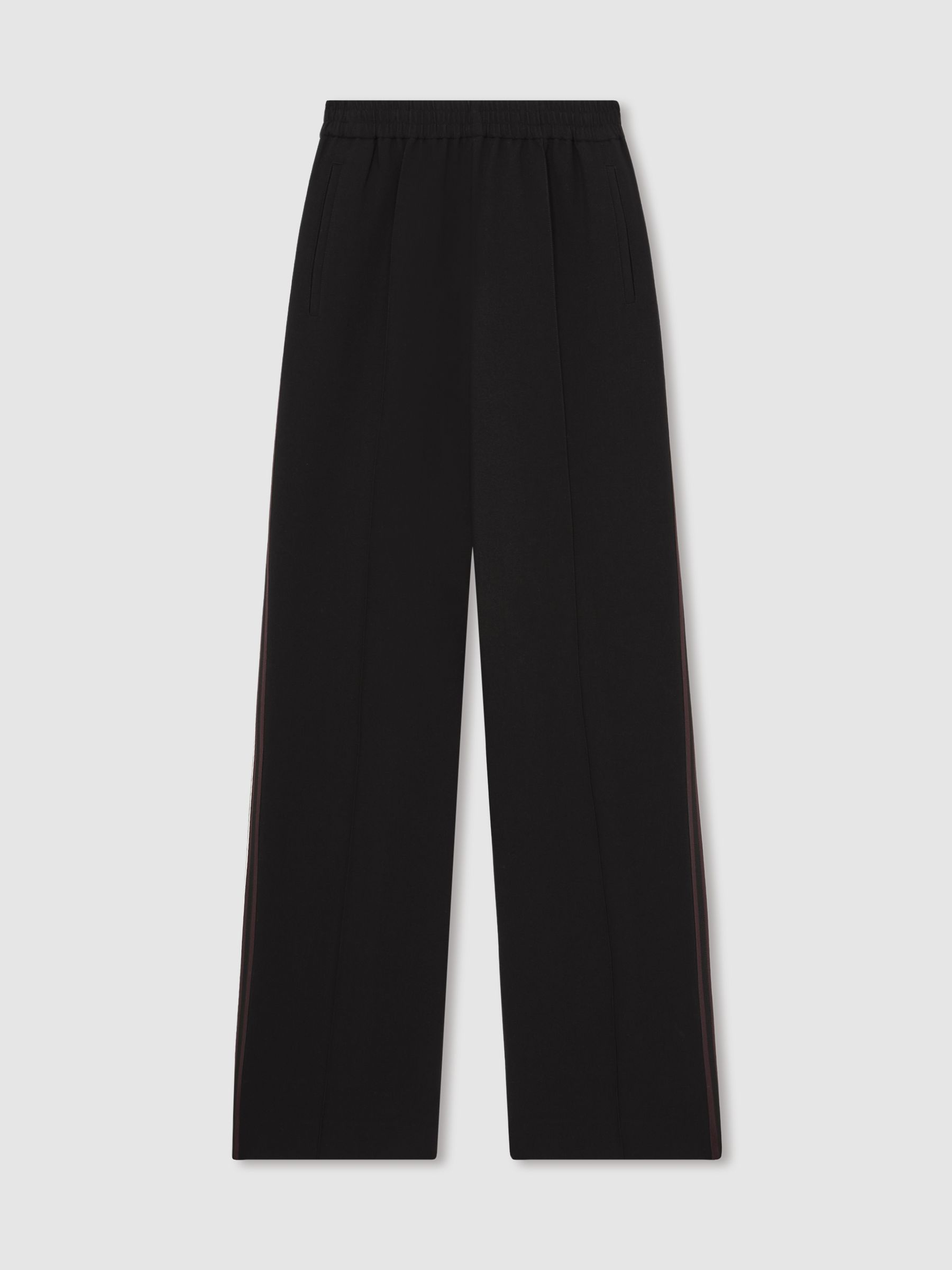 Side-Stripe Tapered Trousers in Black