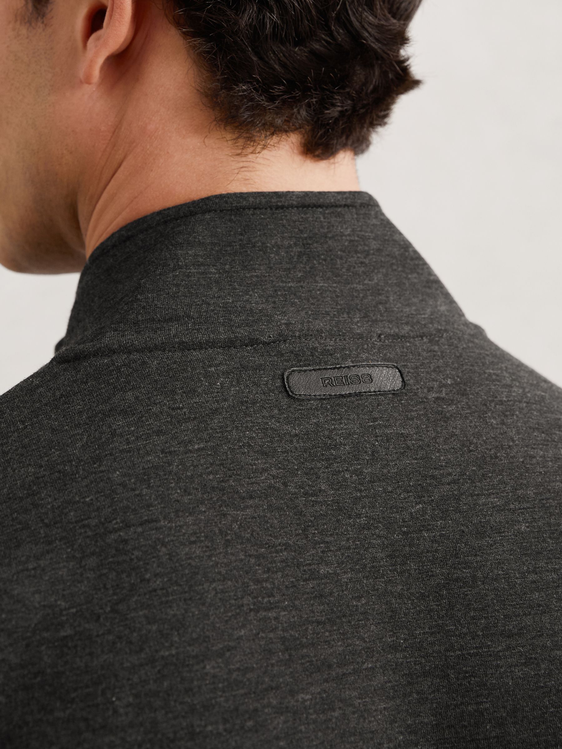 Double-Faced Jersey Zip Sweatshirt in Charcoal