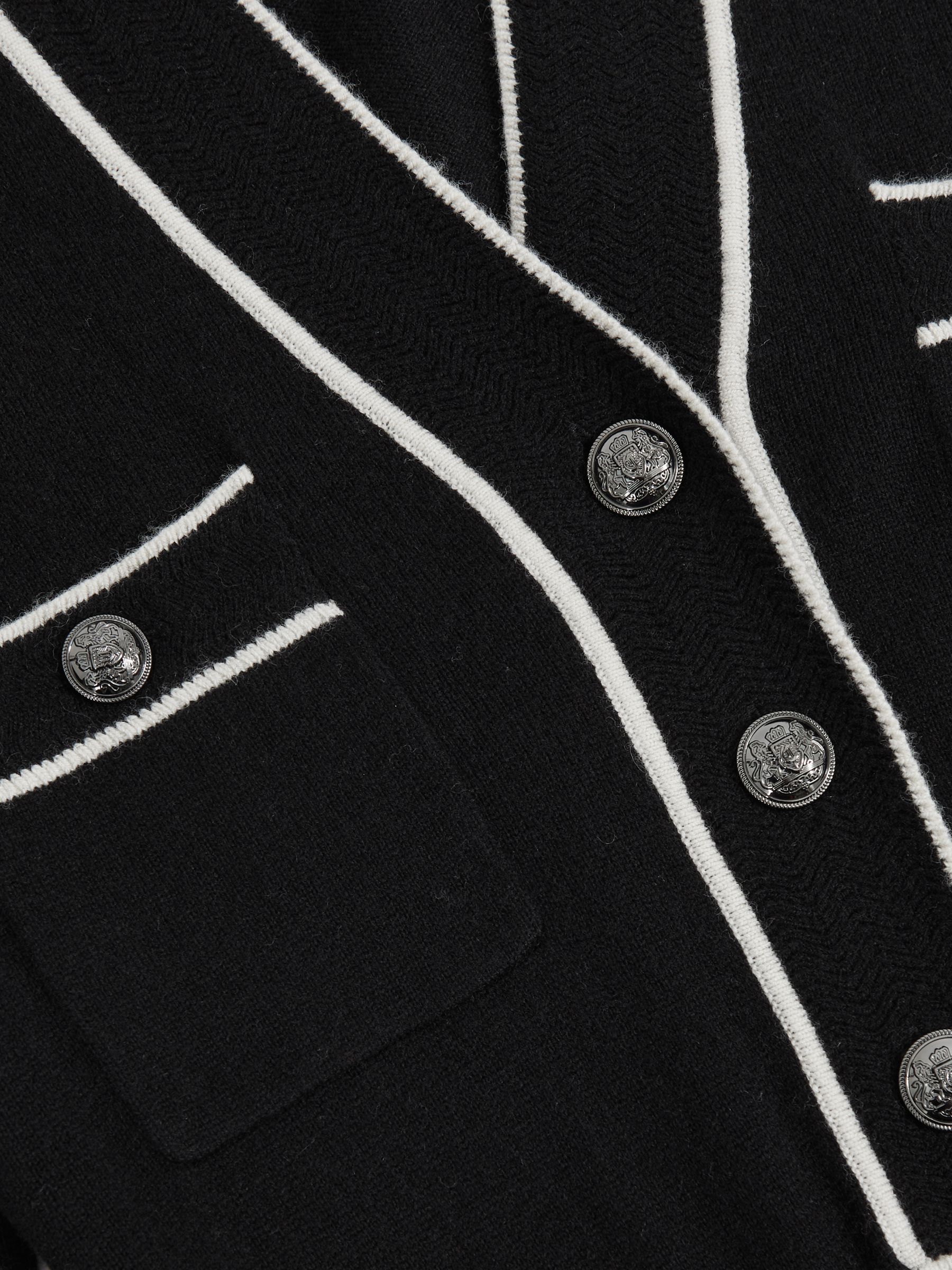 Wool-Blend Tipped Dress With Cashmere in Black/Ivory