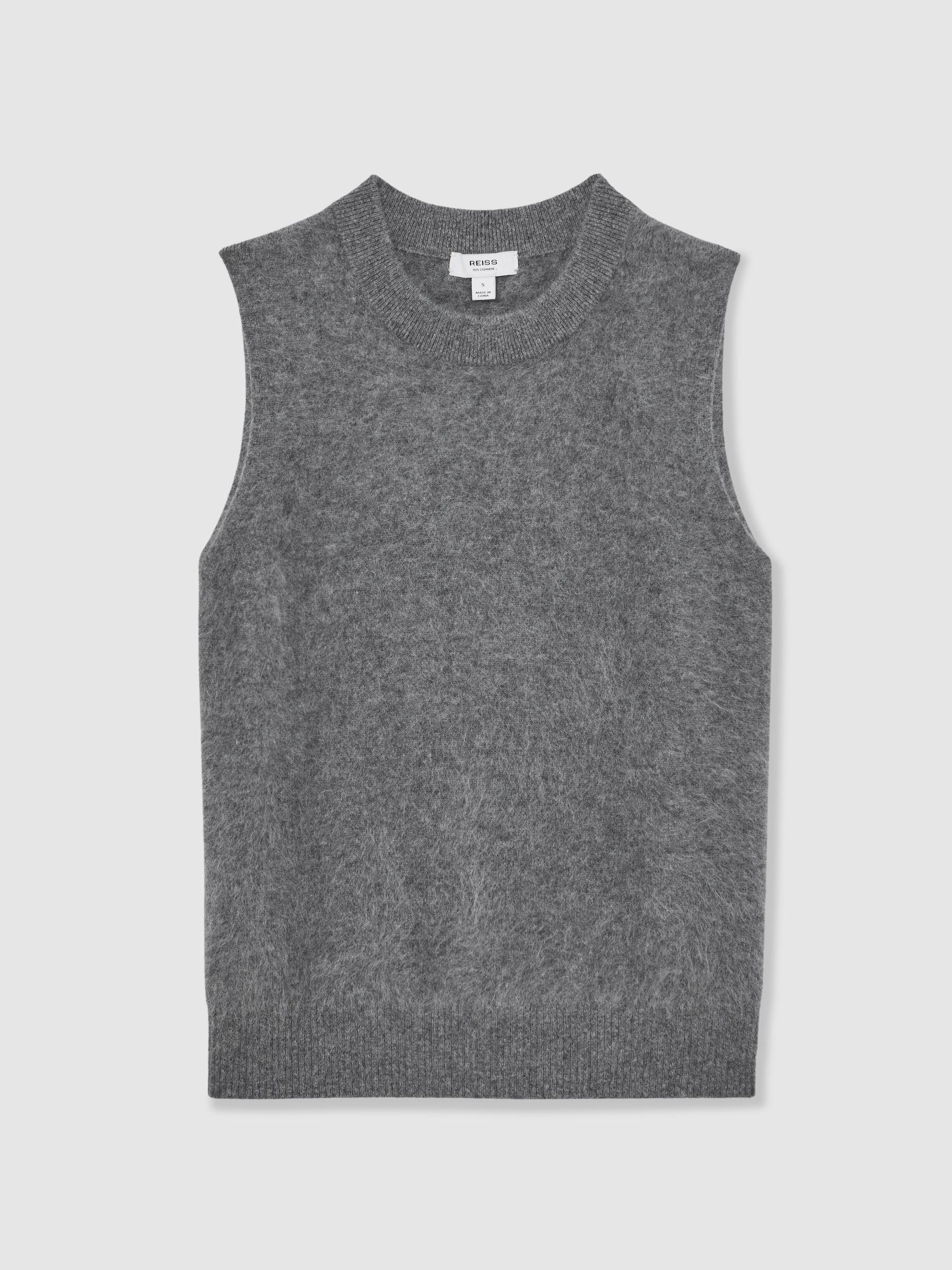 100% Brushed Cashmere Vest in Grey