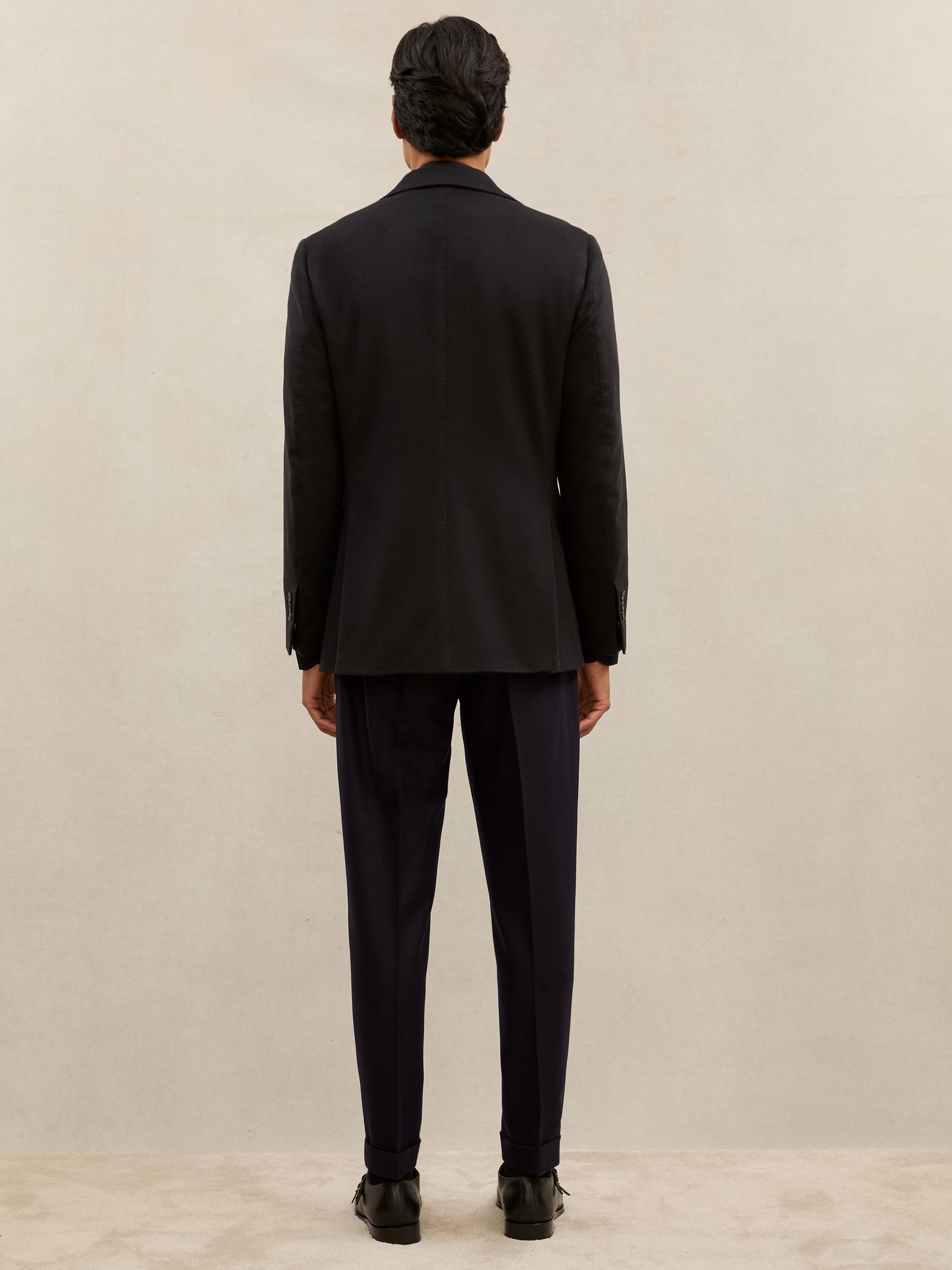 Atelier Cashmere Single-Breasted Blazer Tailored-Fit in Navy