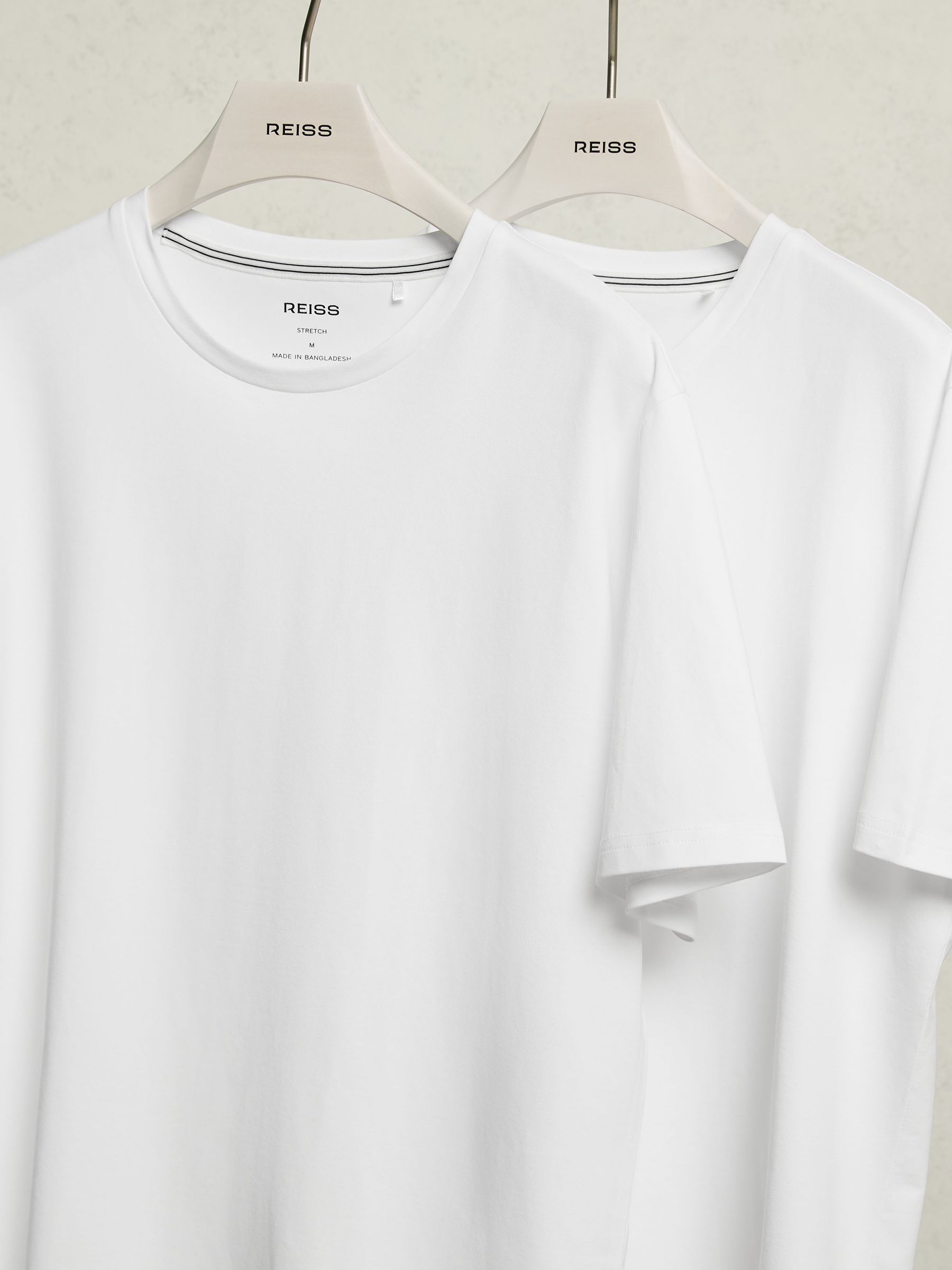 Stretch-Cotton Loungewear T-Shirts 2 Pack in White