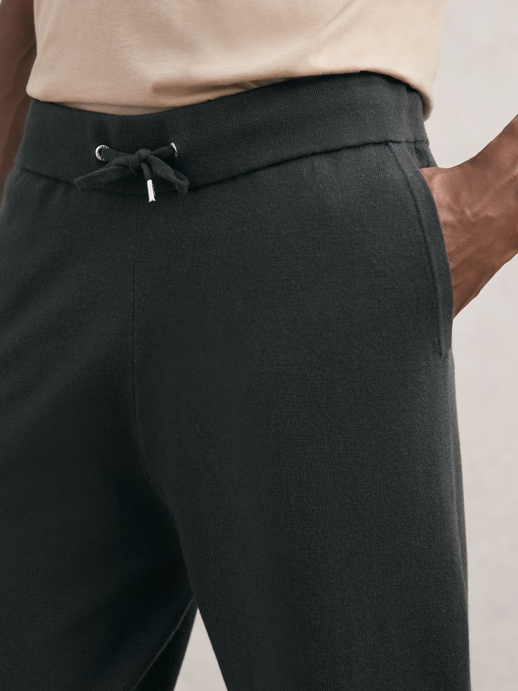 Merino Wool-Blend Cuffed Joggers in Bottle Green