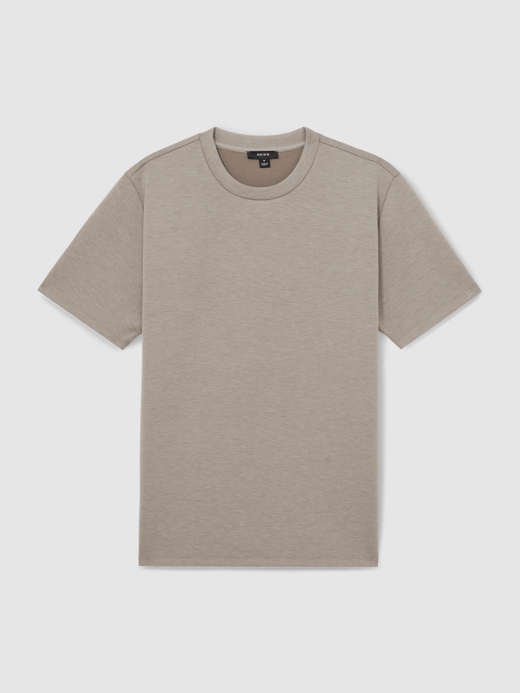 Premium Interlock Crew-Neck T-Shirt in Taupe