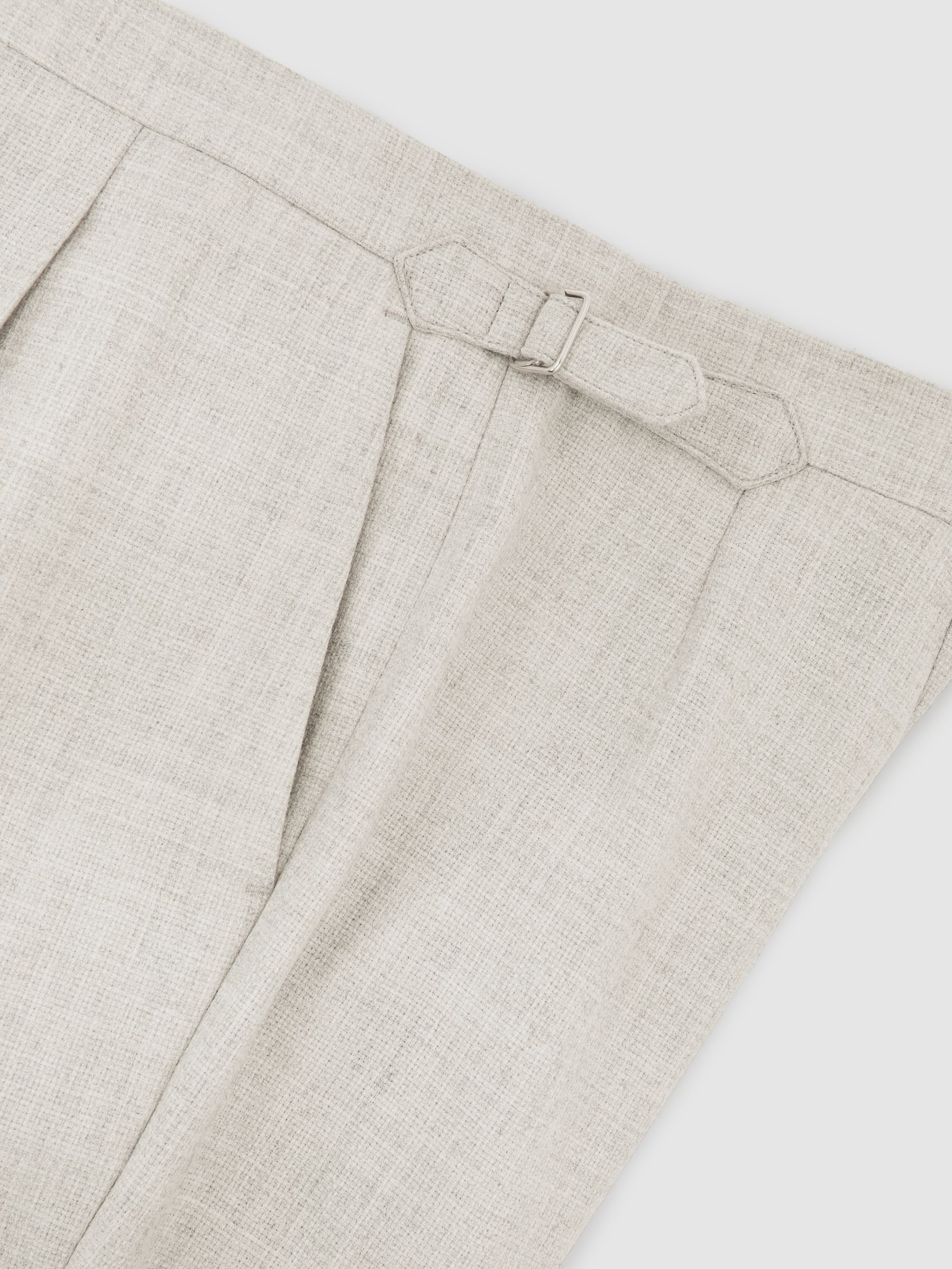 Wool-Blend Slim-Fit Cuffed Trousers in Soft Grey