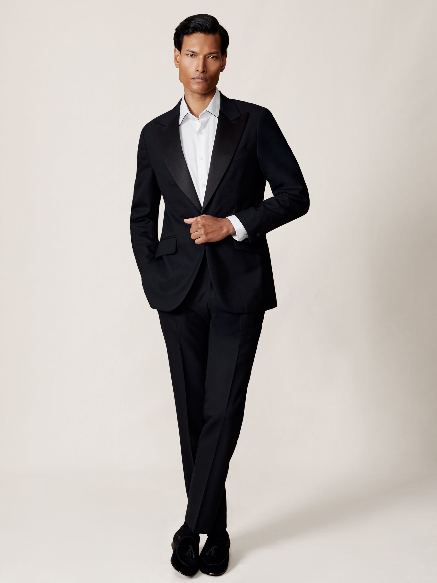 Twill Piped Long-Sleeve Shirt in White