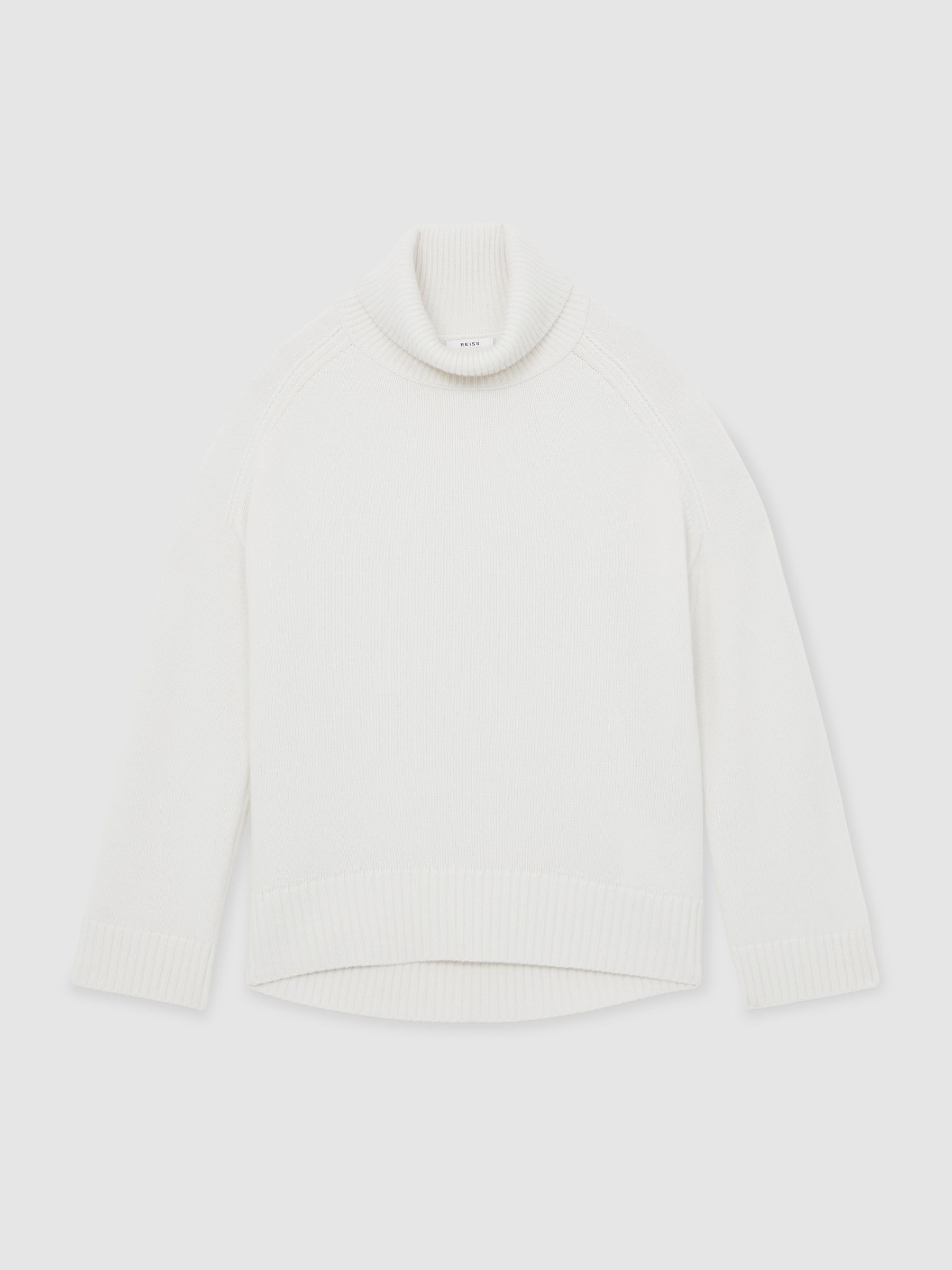 Wool-Cashmere Roll-Neck Jumper in Cream