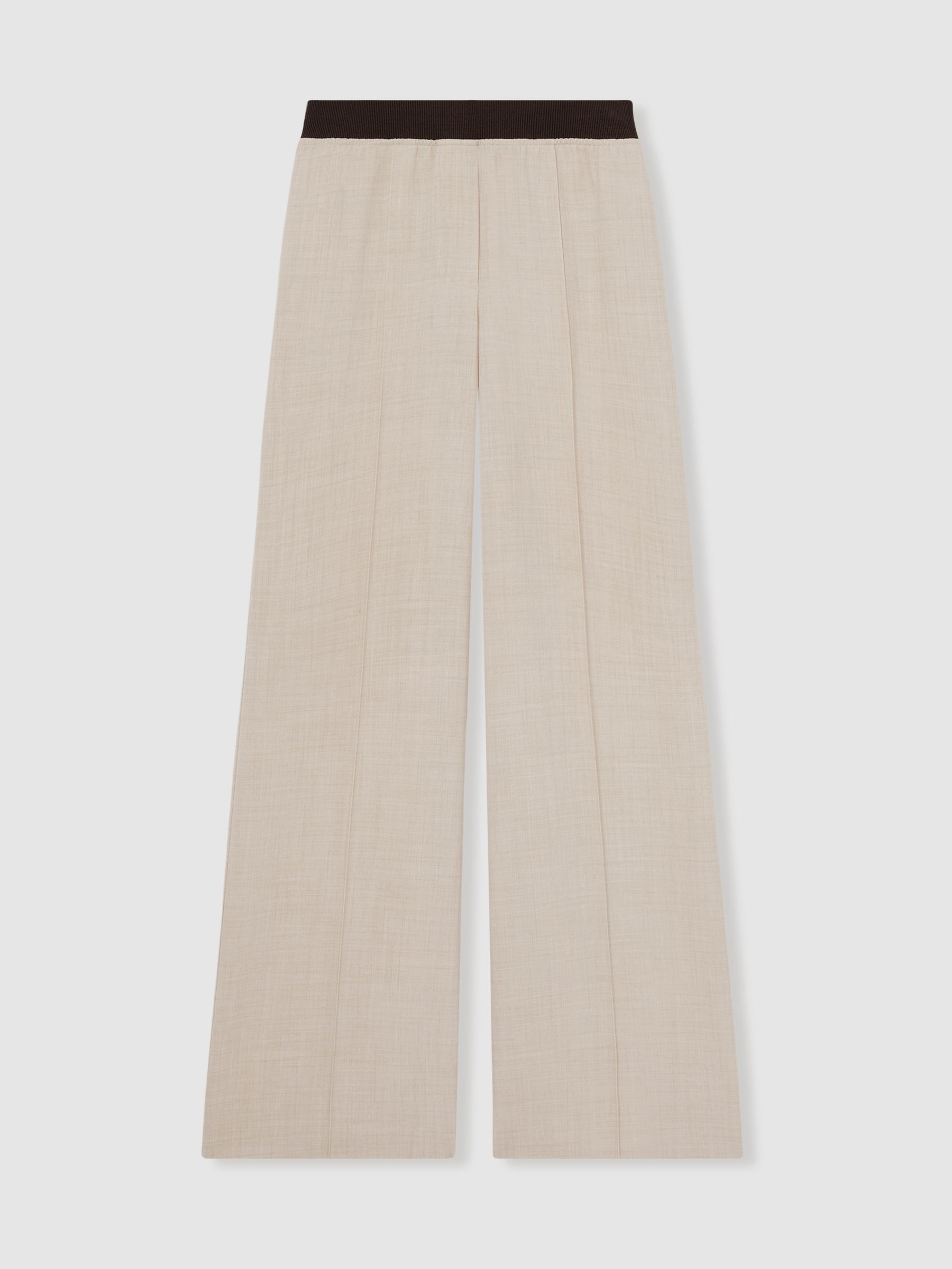 Petite Wide-Leg Elasticated-Waist Trousers in Neutral
