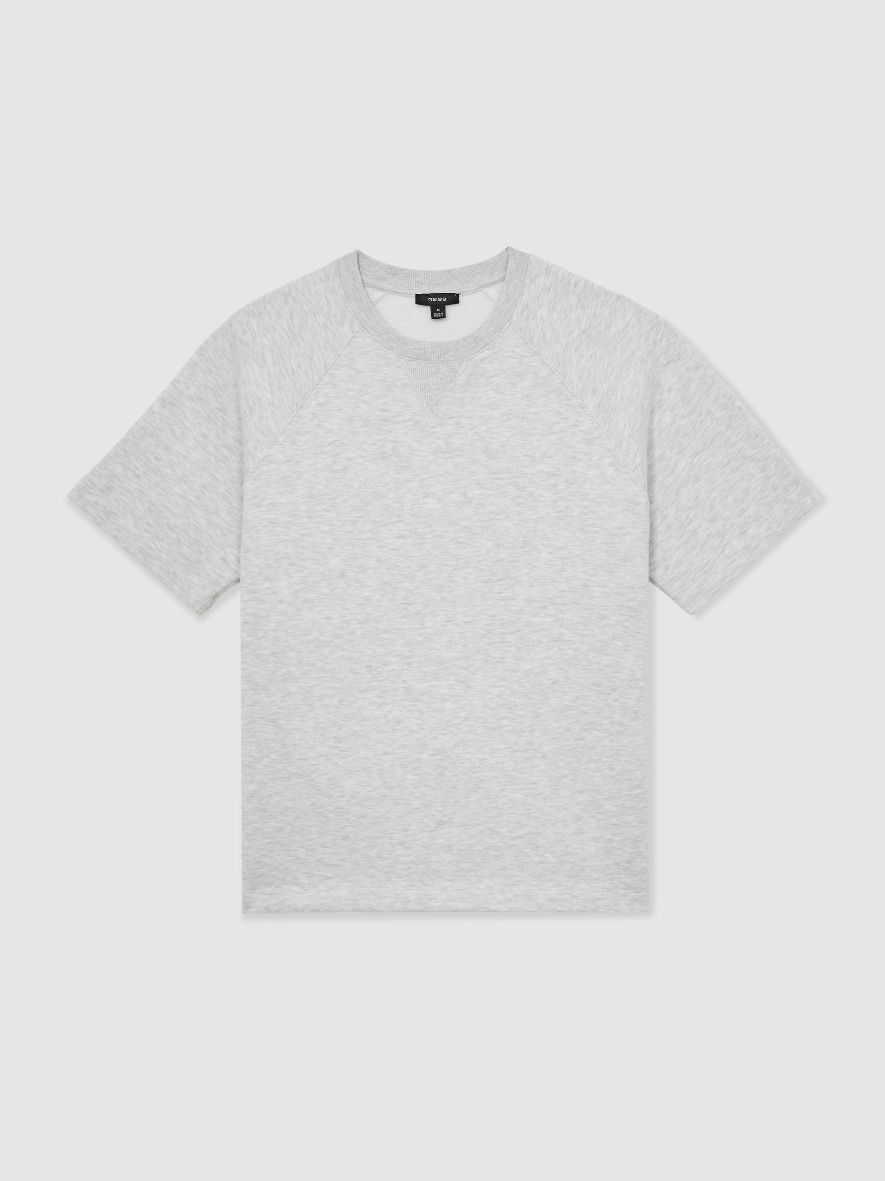 Cotton-Blend Oversize Raglan T-shirt in Soft Grey