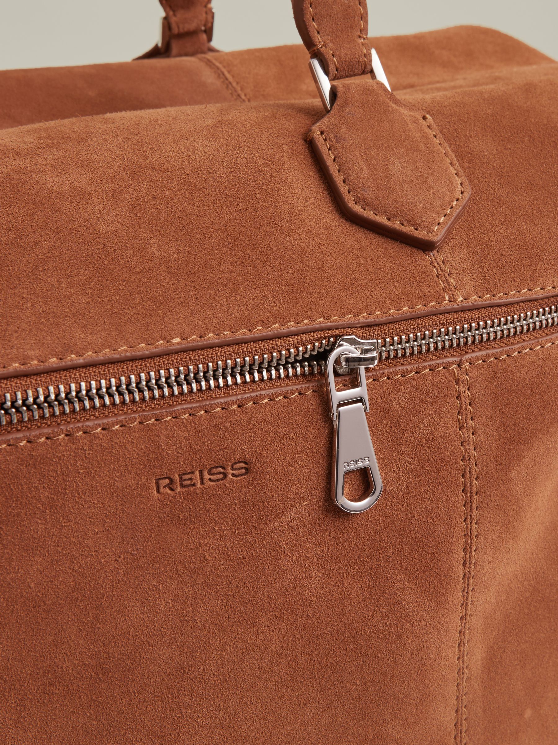 Suede Holdall in Light Tan