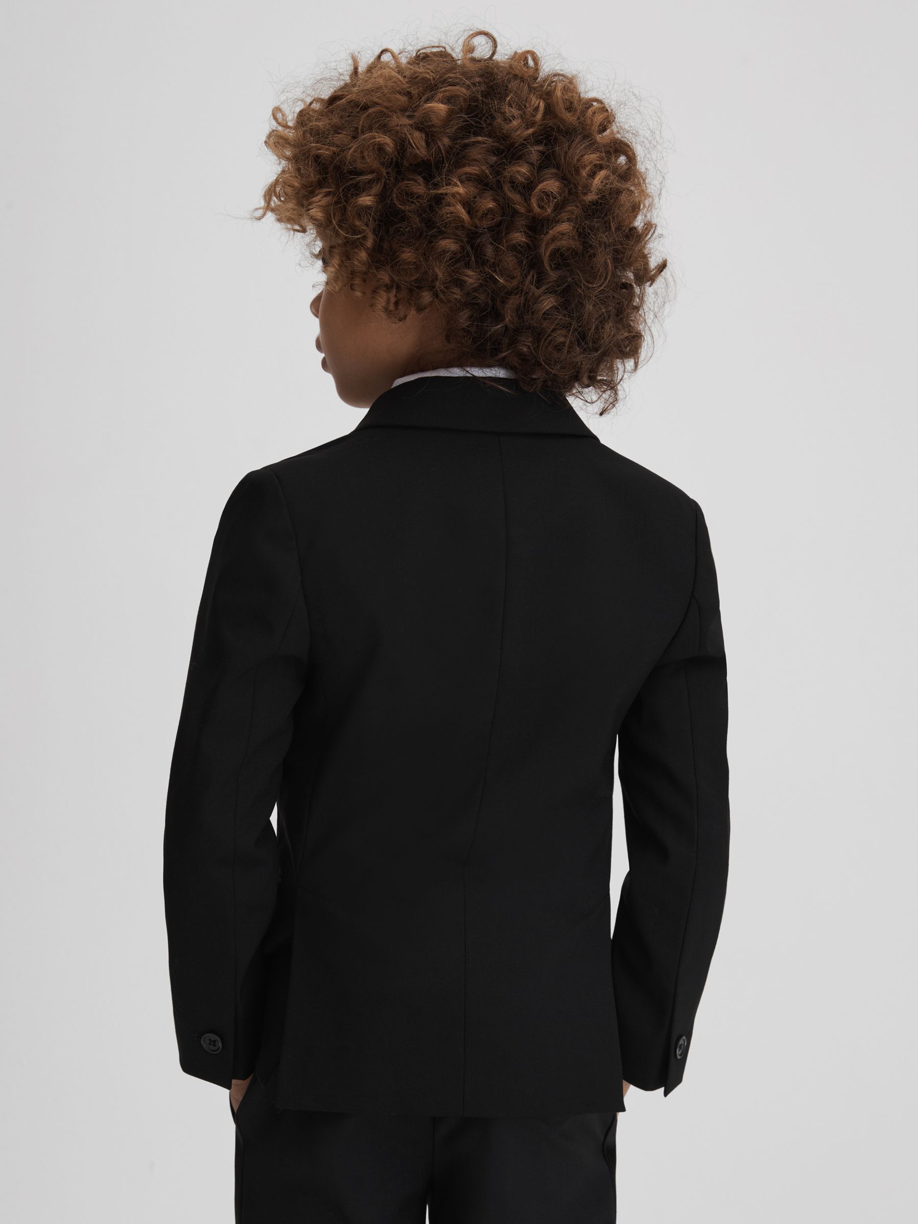 9-13 yrs Tuxedo Satin Single Breasted Blazer in Black