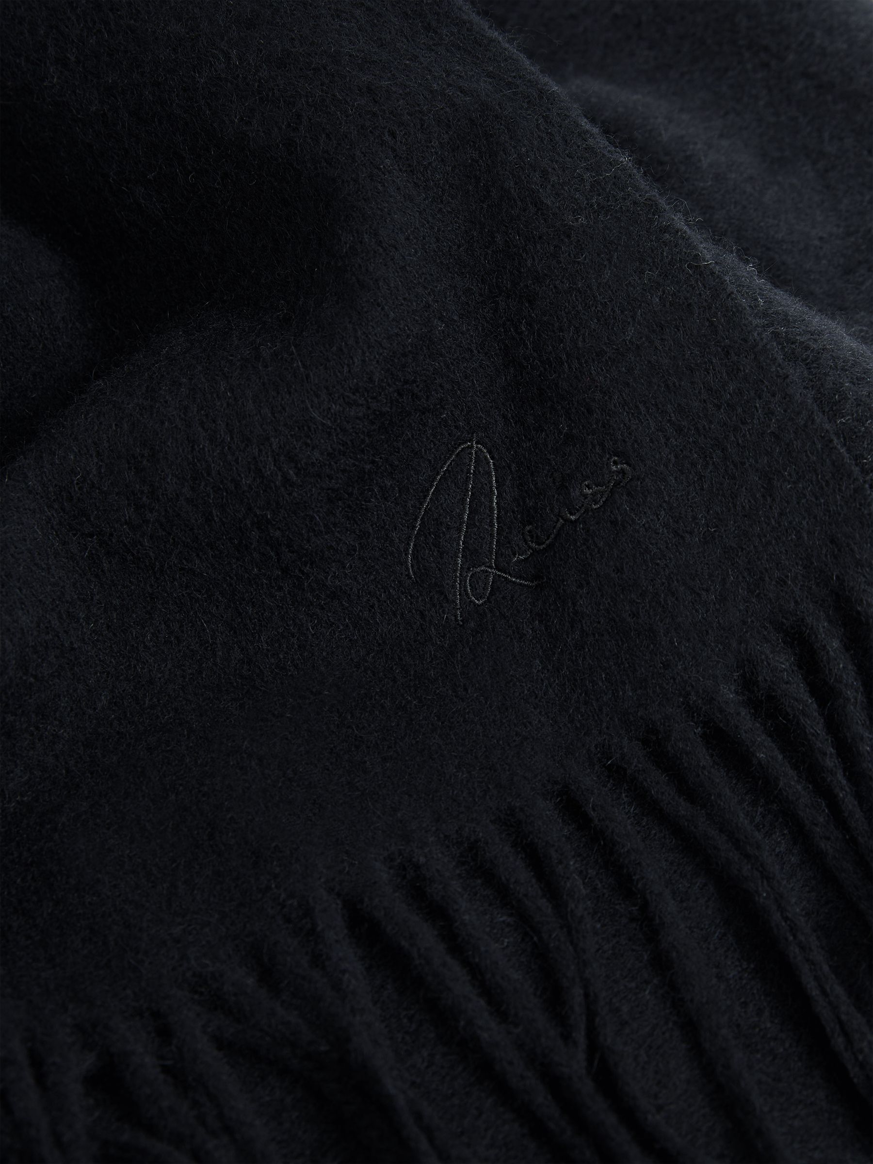 Wool and Cashmere Scarf in Navy