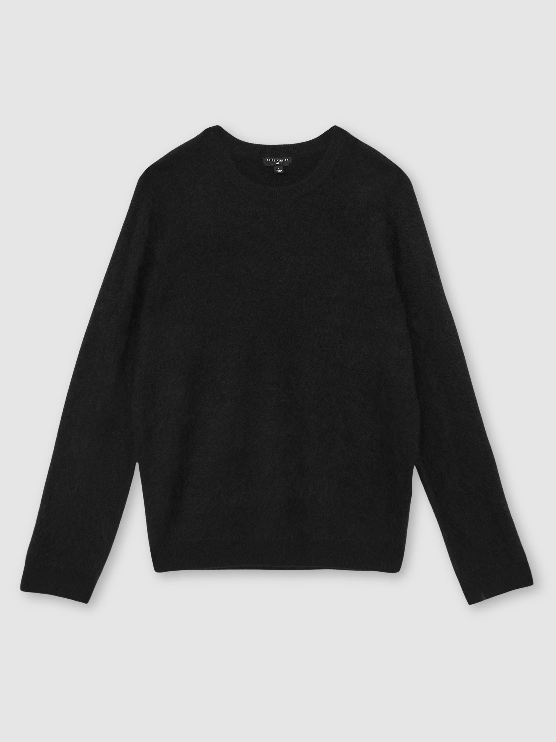 Atelier Brushed-Cashmere Crew Jumper in Black