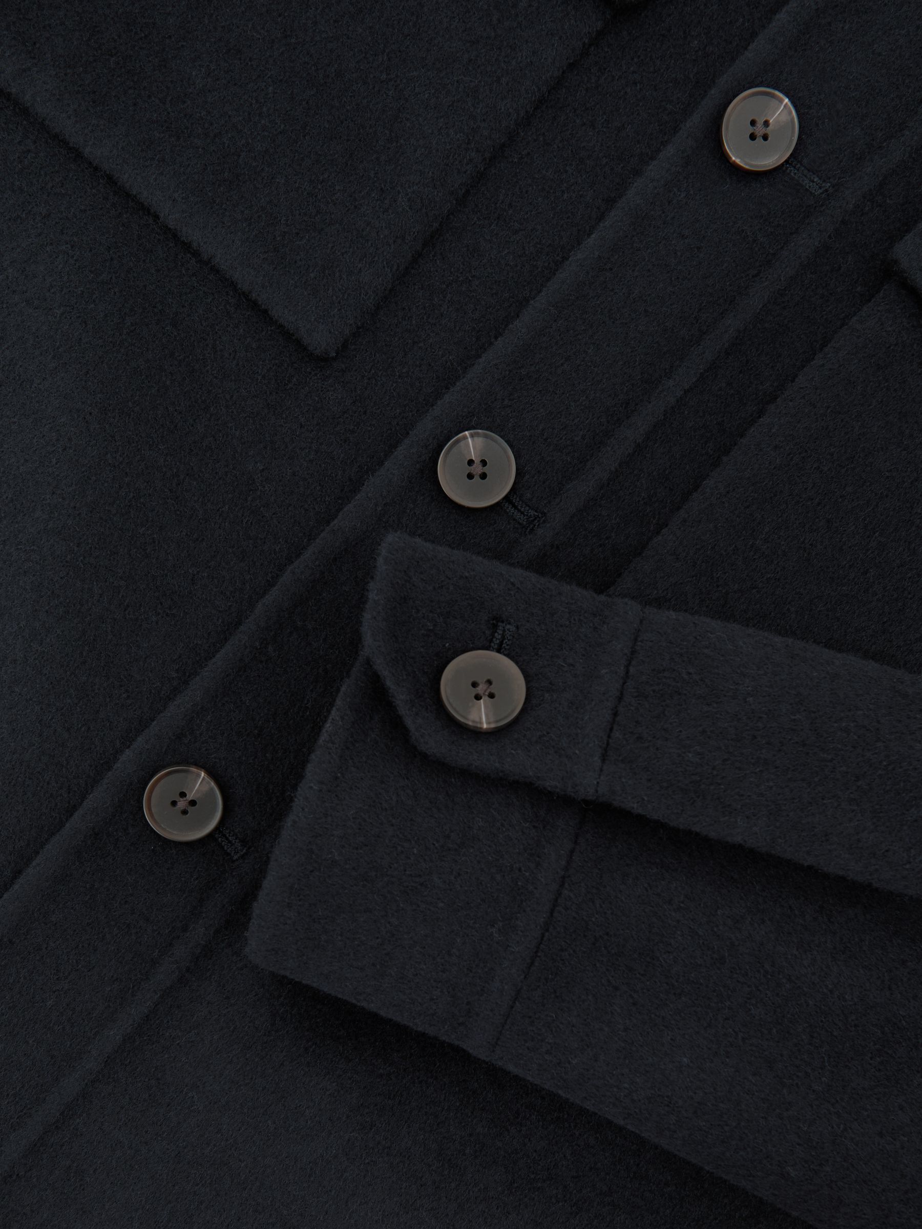 Wool-Blend Twin-Pocket Overshirt in Navy