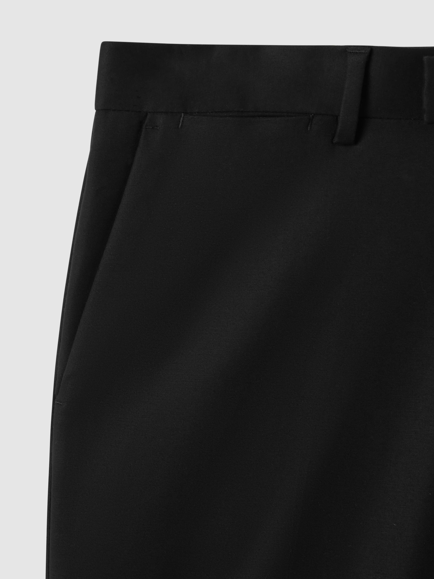 Slim Fit Cotton Blend Chinos in Black