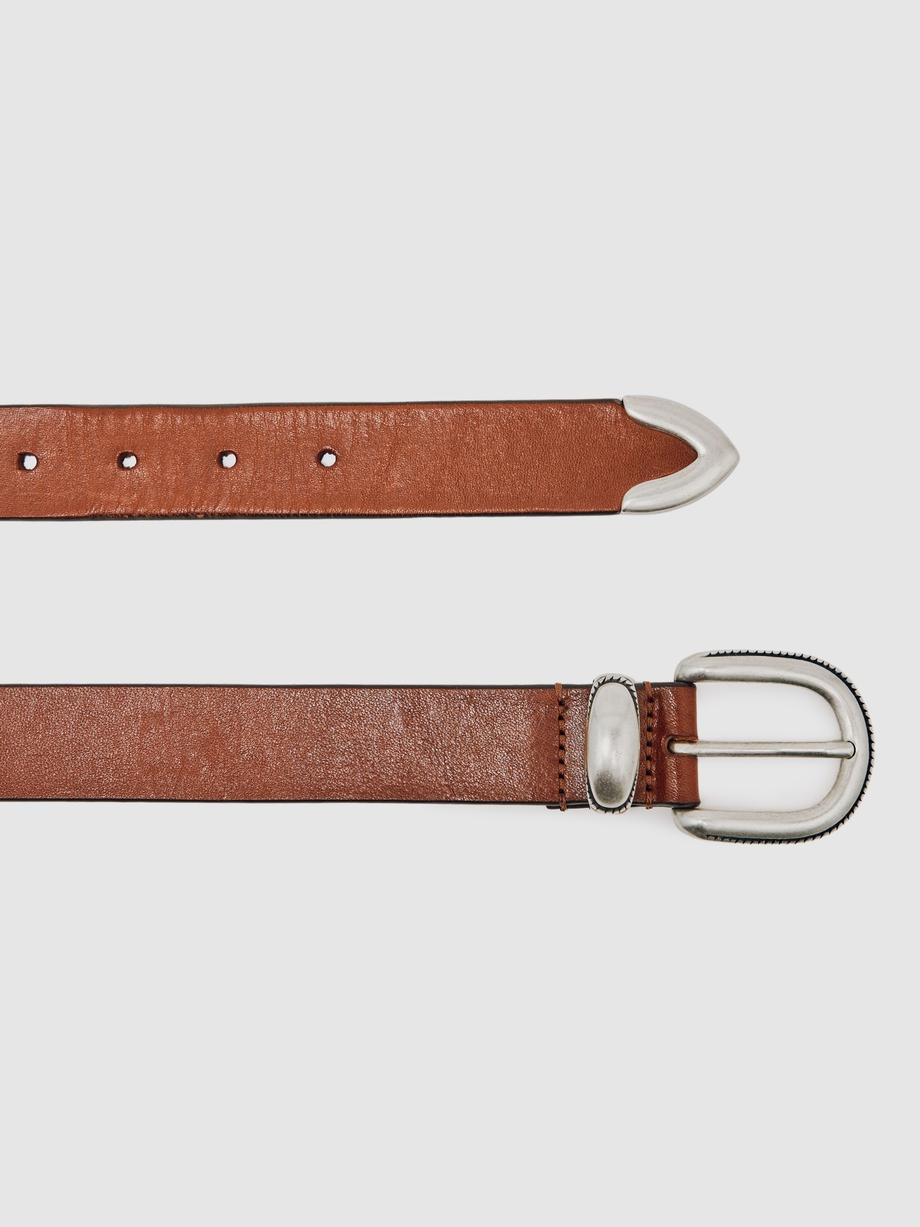 Leather Western Belt in Tan Brown
