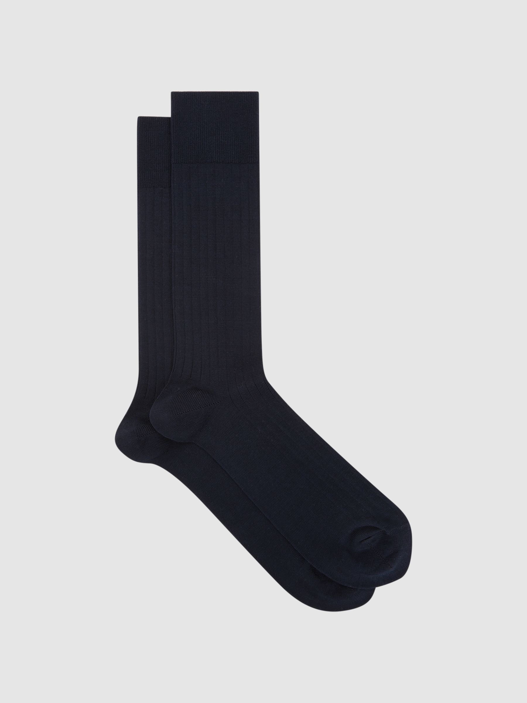 Ribbed Socks in Navy