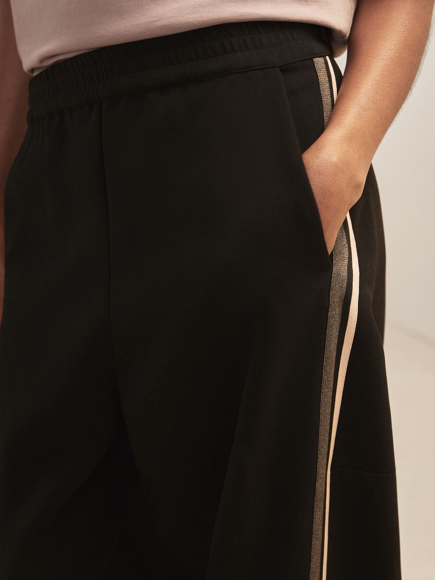 Petite Reiss | Royal Ballet Stripe Trousers in Black