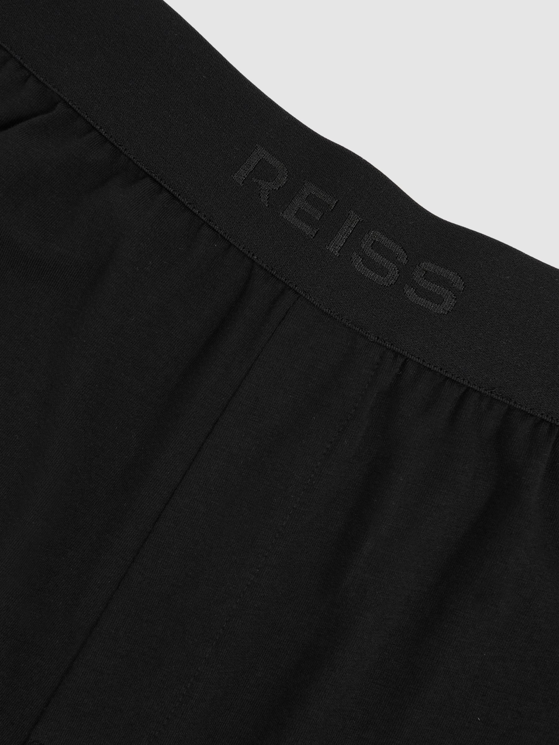 Cotton Jersey Logo-Waistband Joggers with Stretch in Black
