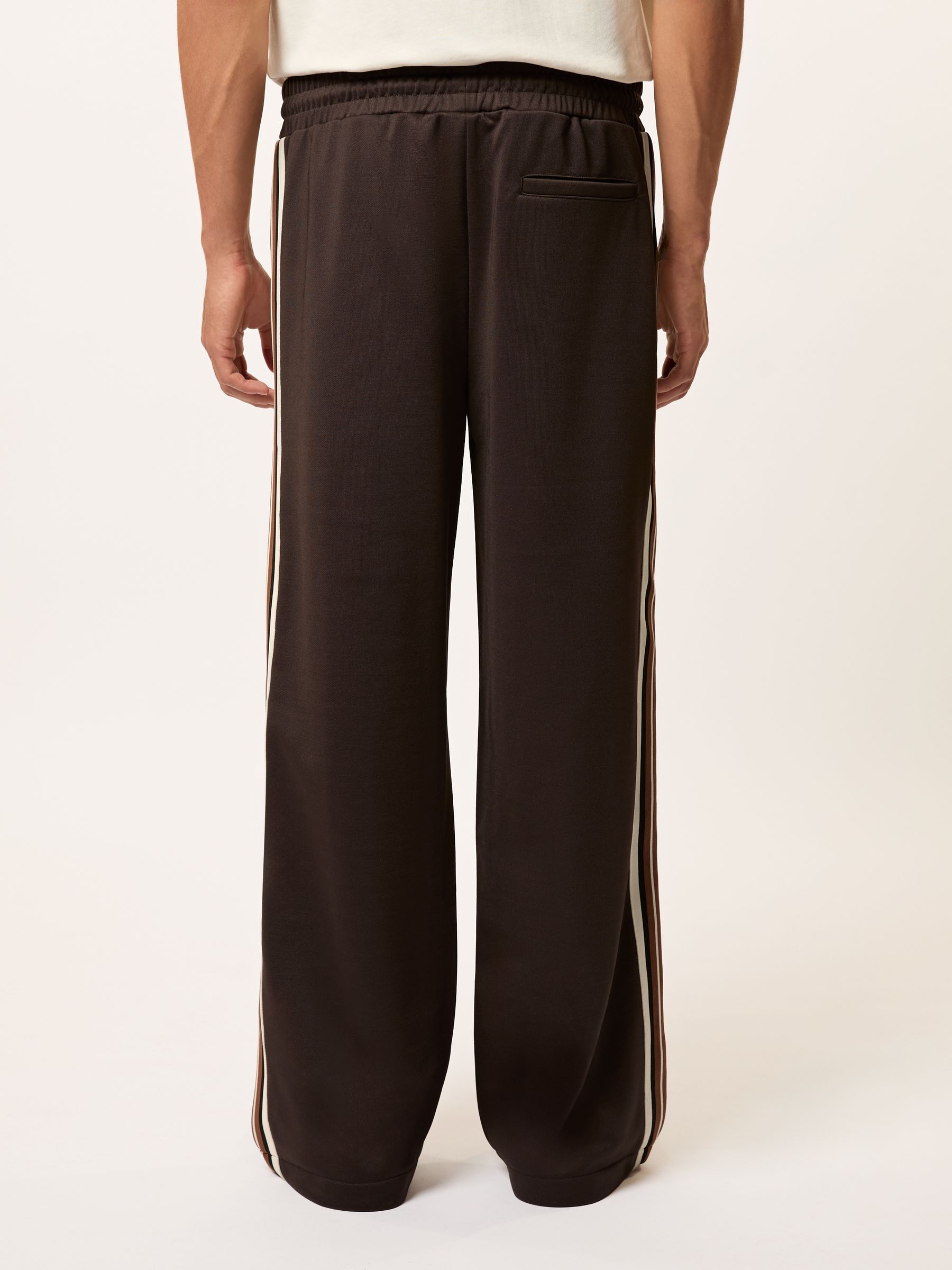 Monogram Cotton Wide-Leg Joggers in Brown