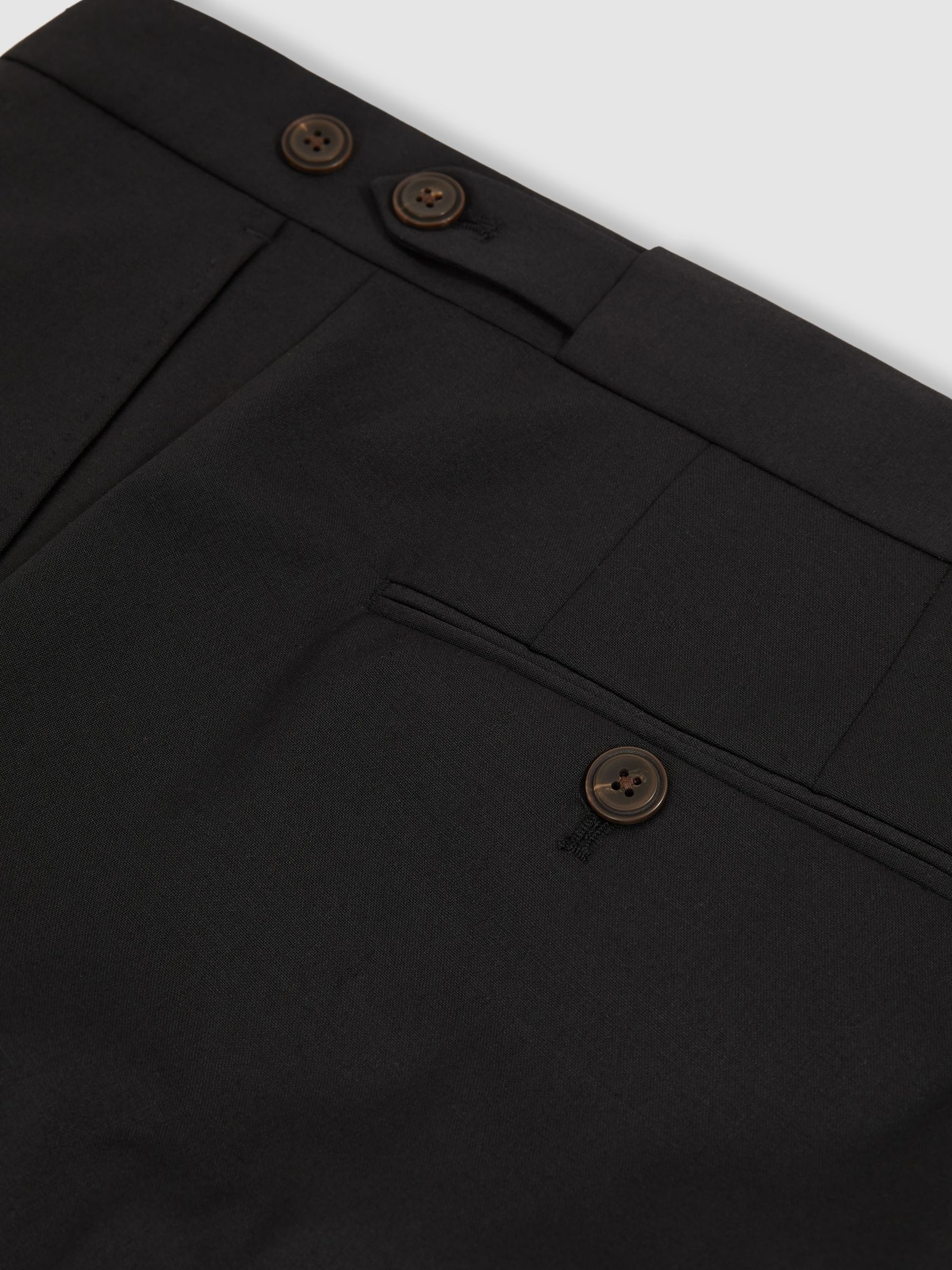 Slim-Fit Wool-Blend Suit Trousers in Black