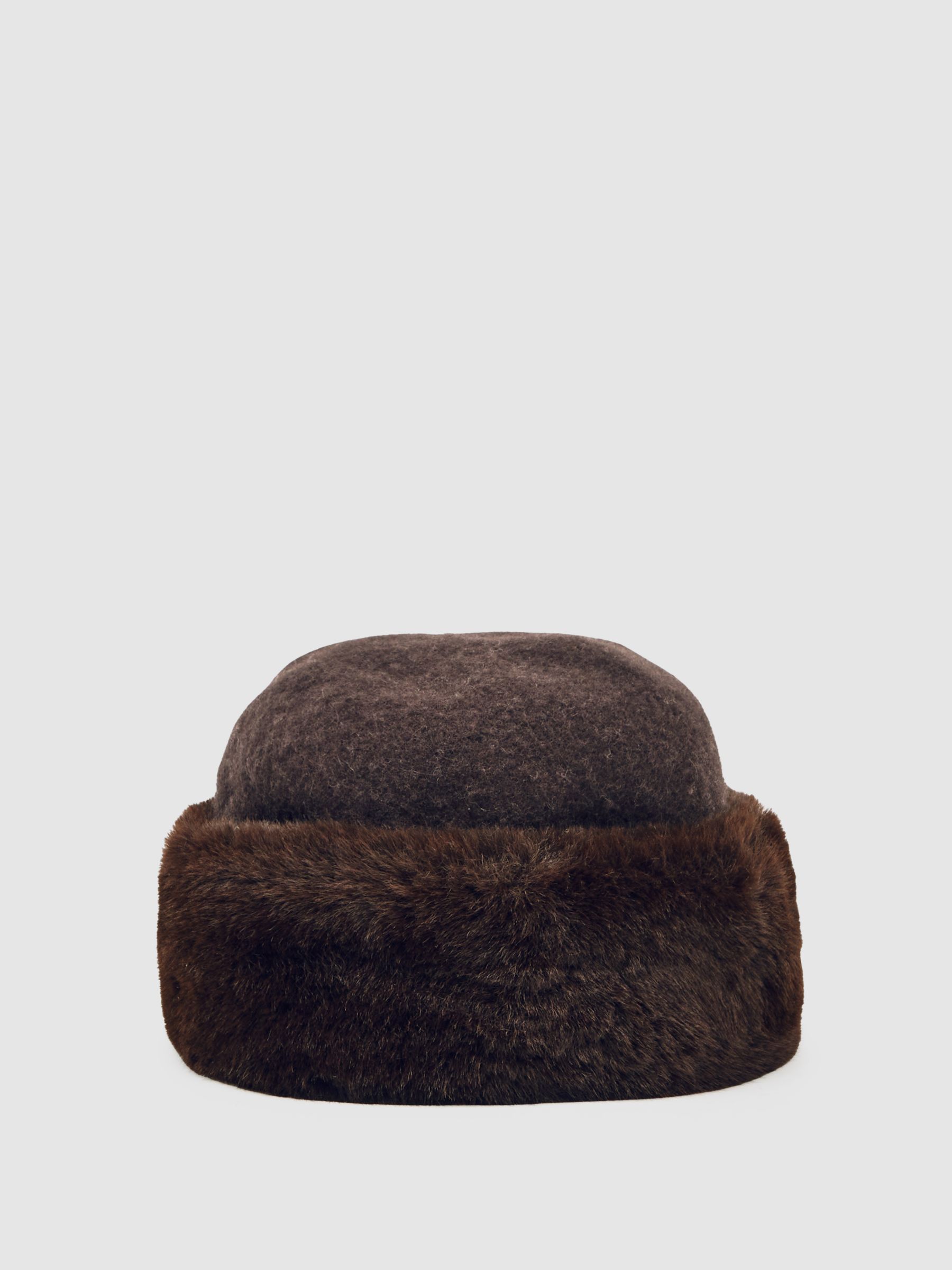 Faux Fur Hat in Chocolate