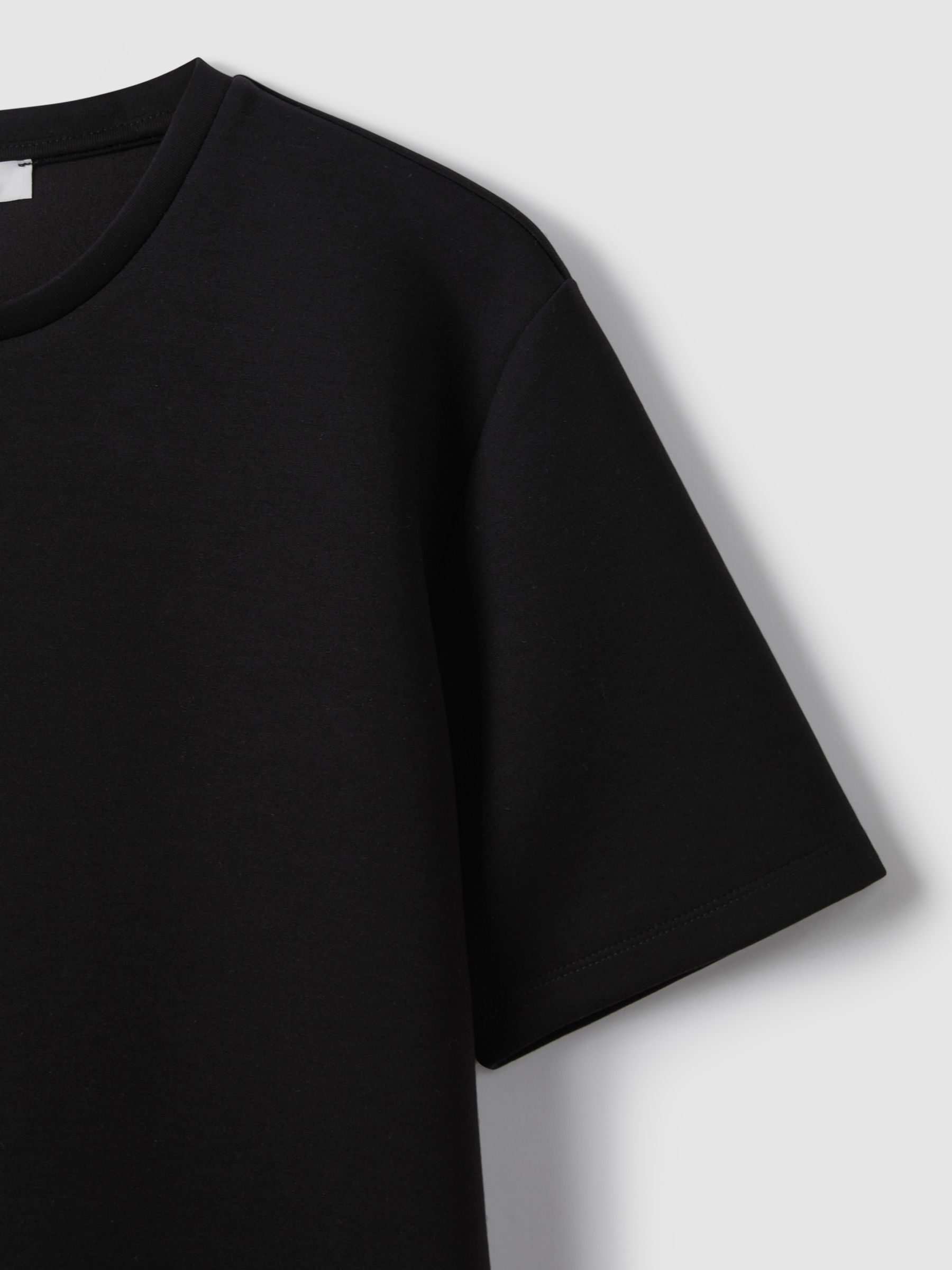 Premium Interlock Crew-Neck T-Shirt in Black