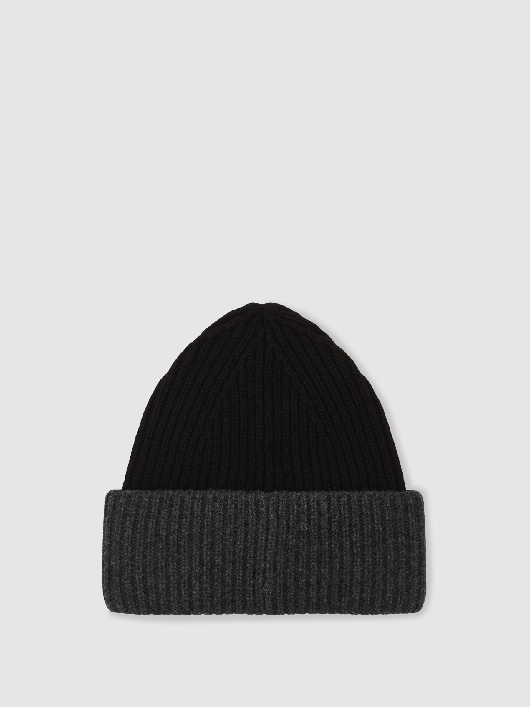 Monogram Appliqué Wool Beanie in Black