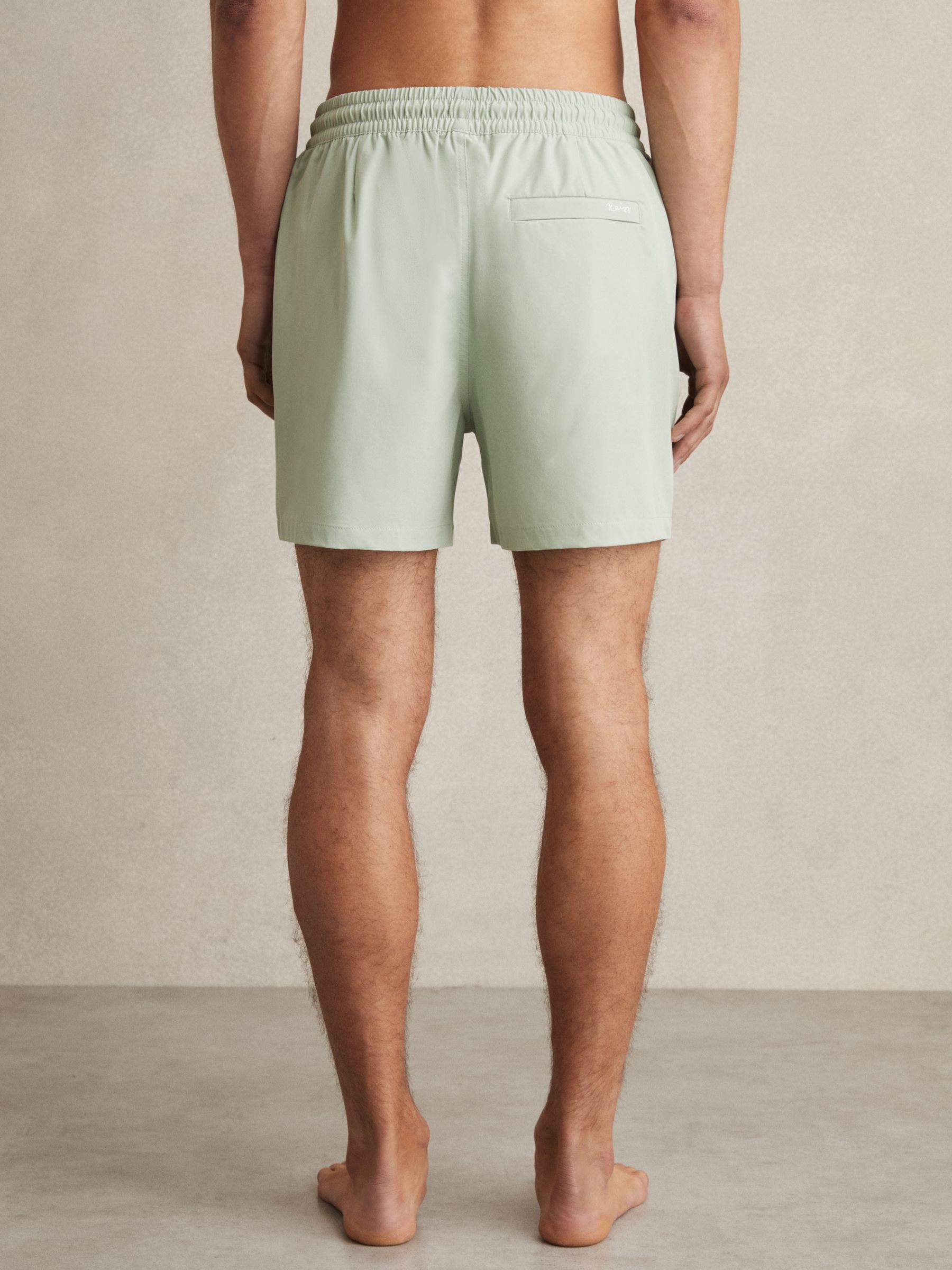 Drawstring Swim Shorts in Mint Green
