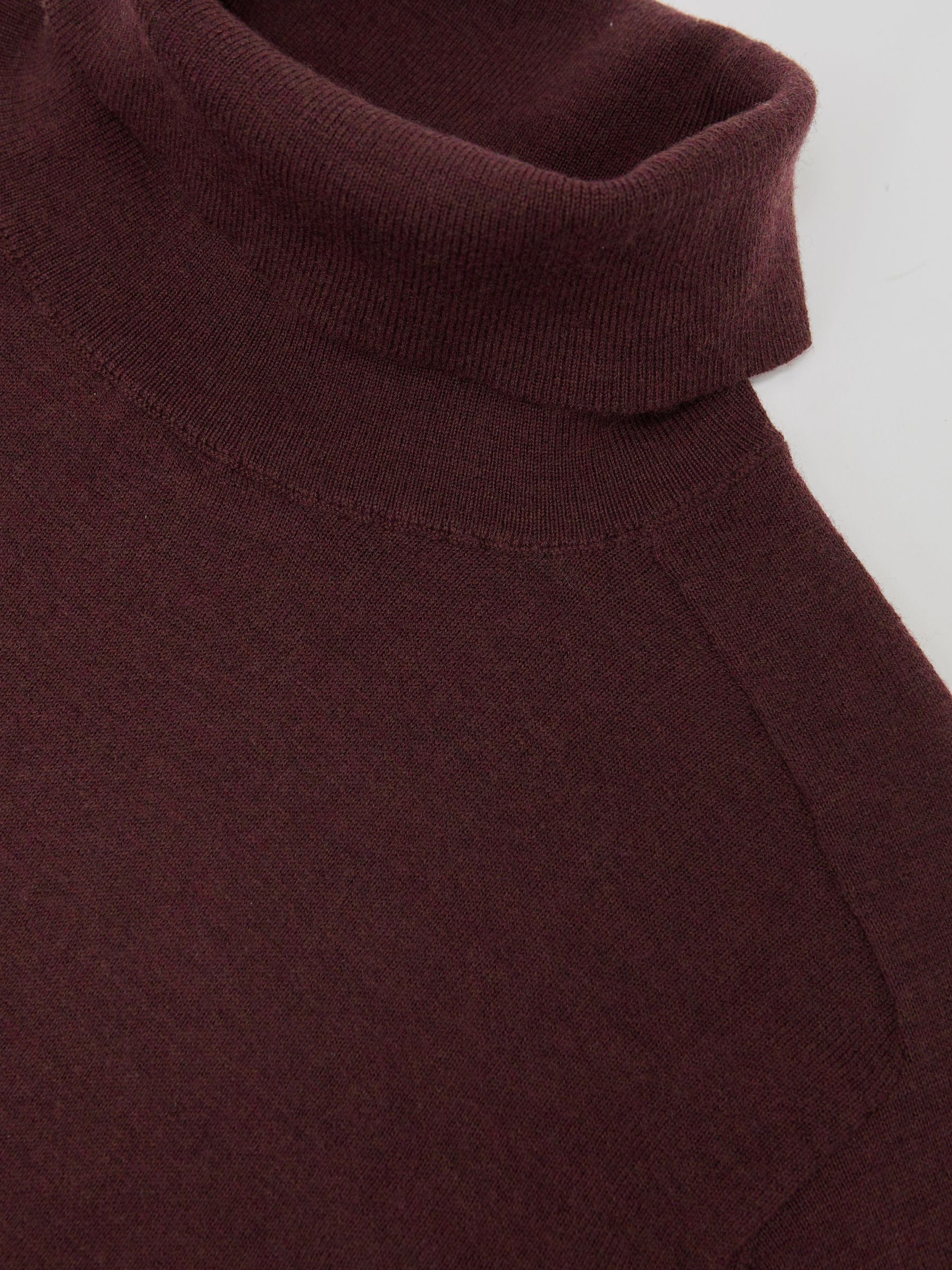 Wool Roll-Neck Jumper in Burgundy