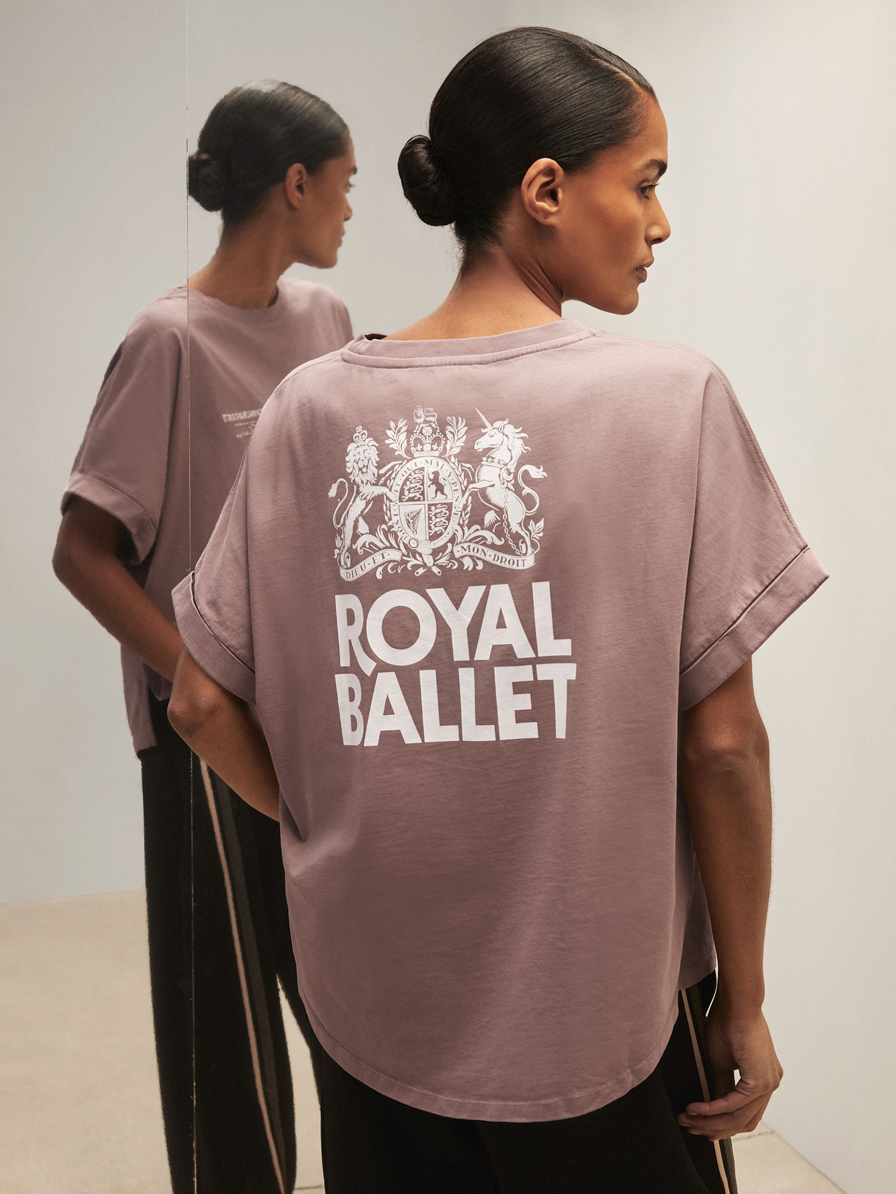 Reiss | Royal Ballet Logo T-Shirt in Rose Pink