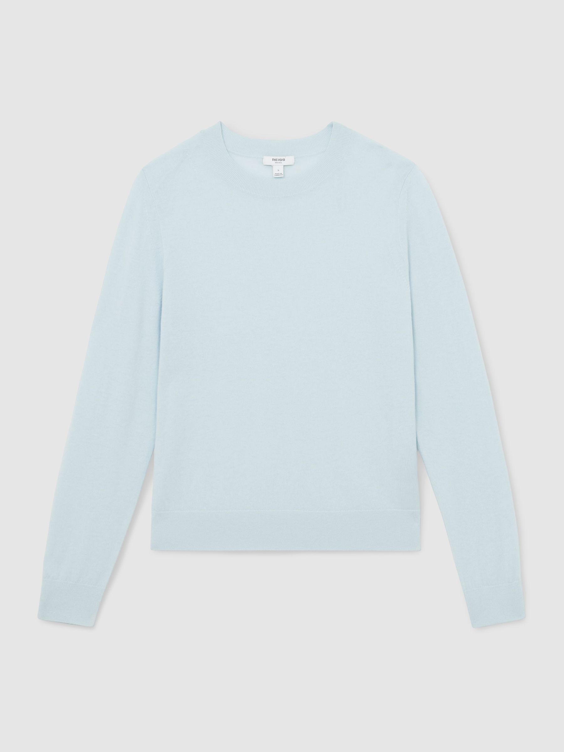 Merino Wool Crew-Neck Jumper in Blue