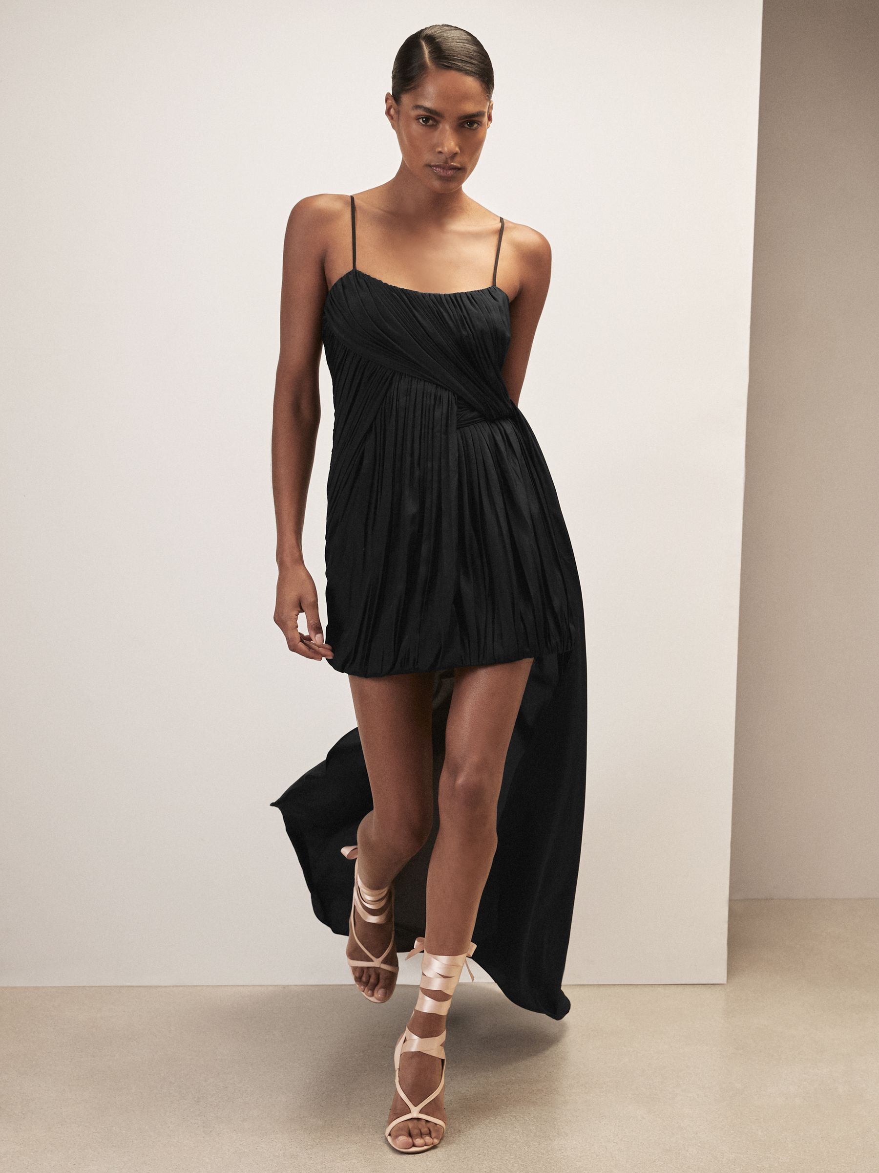 Reiss | Royal Ballet Pleated Mini Dress in Black