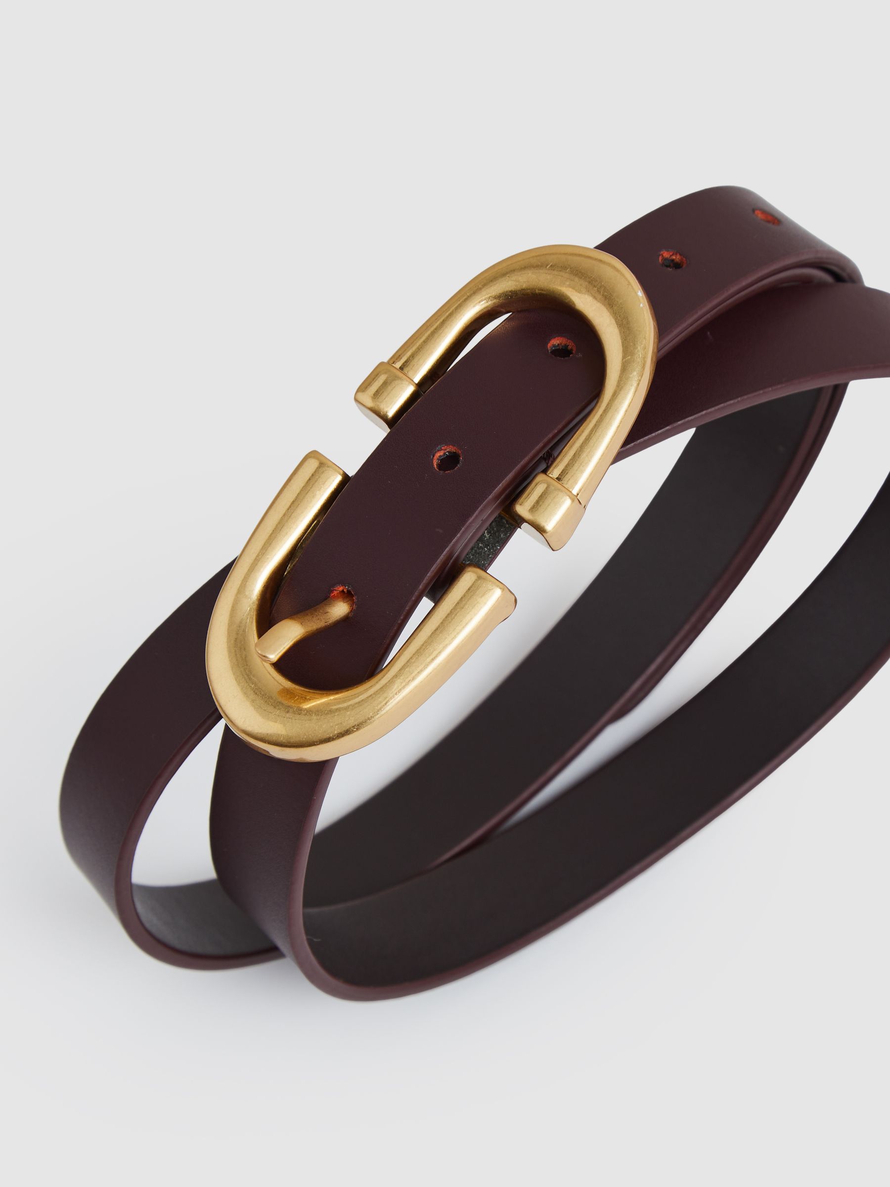Horseshoe Belt in Burgundy